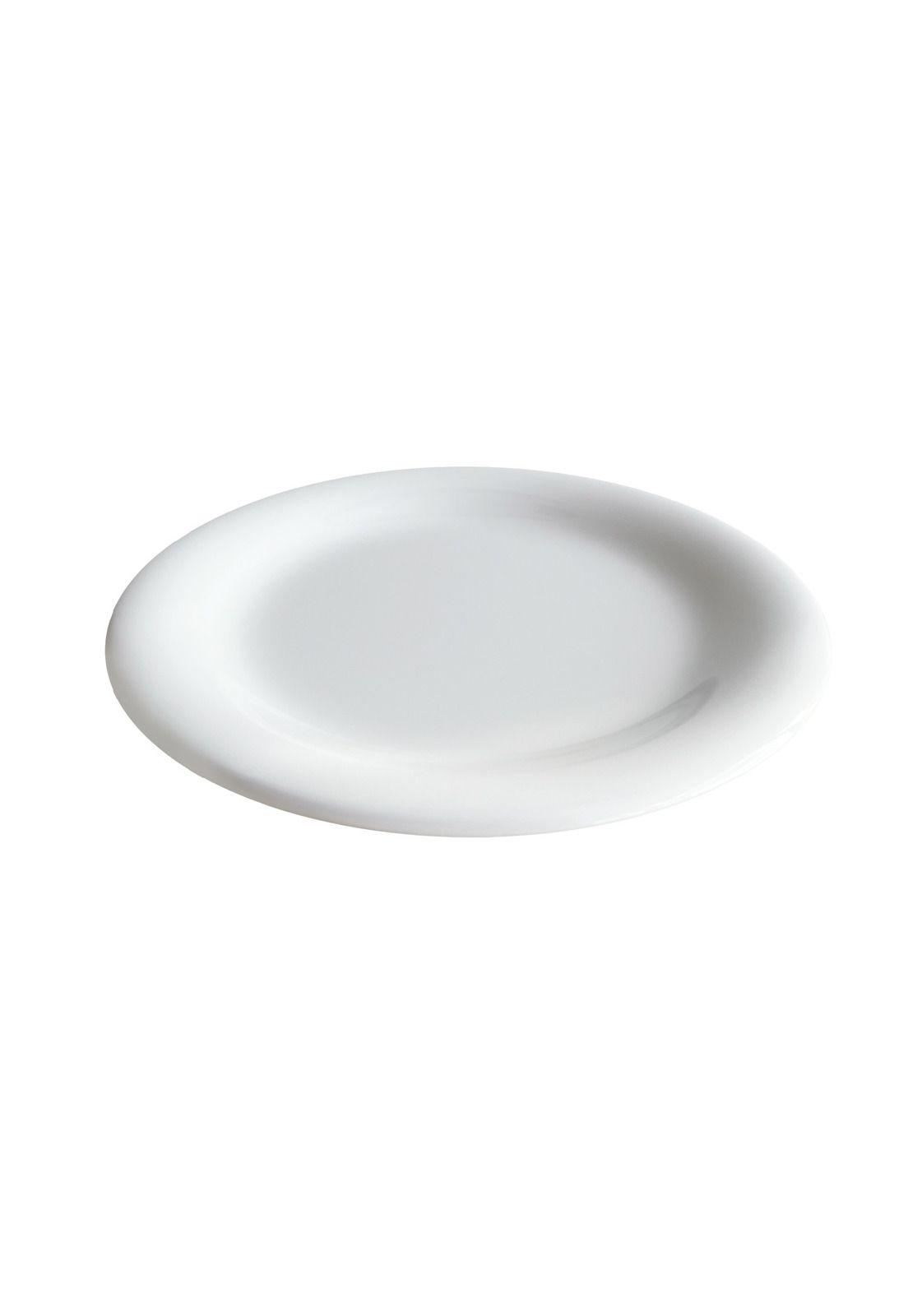 SET DE 6 PLATOS DE MELAMINA REDONDO BORDE ANCHO BLANCO 14 CM-2