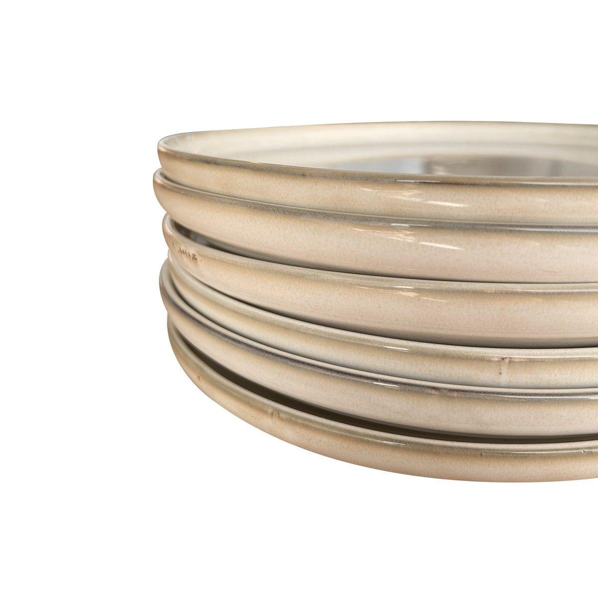 SET 6 PLATOS REDONDO CERAMICA 26.5 CM BEIGE LINEA OSLO-4