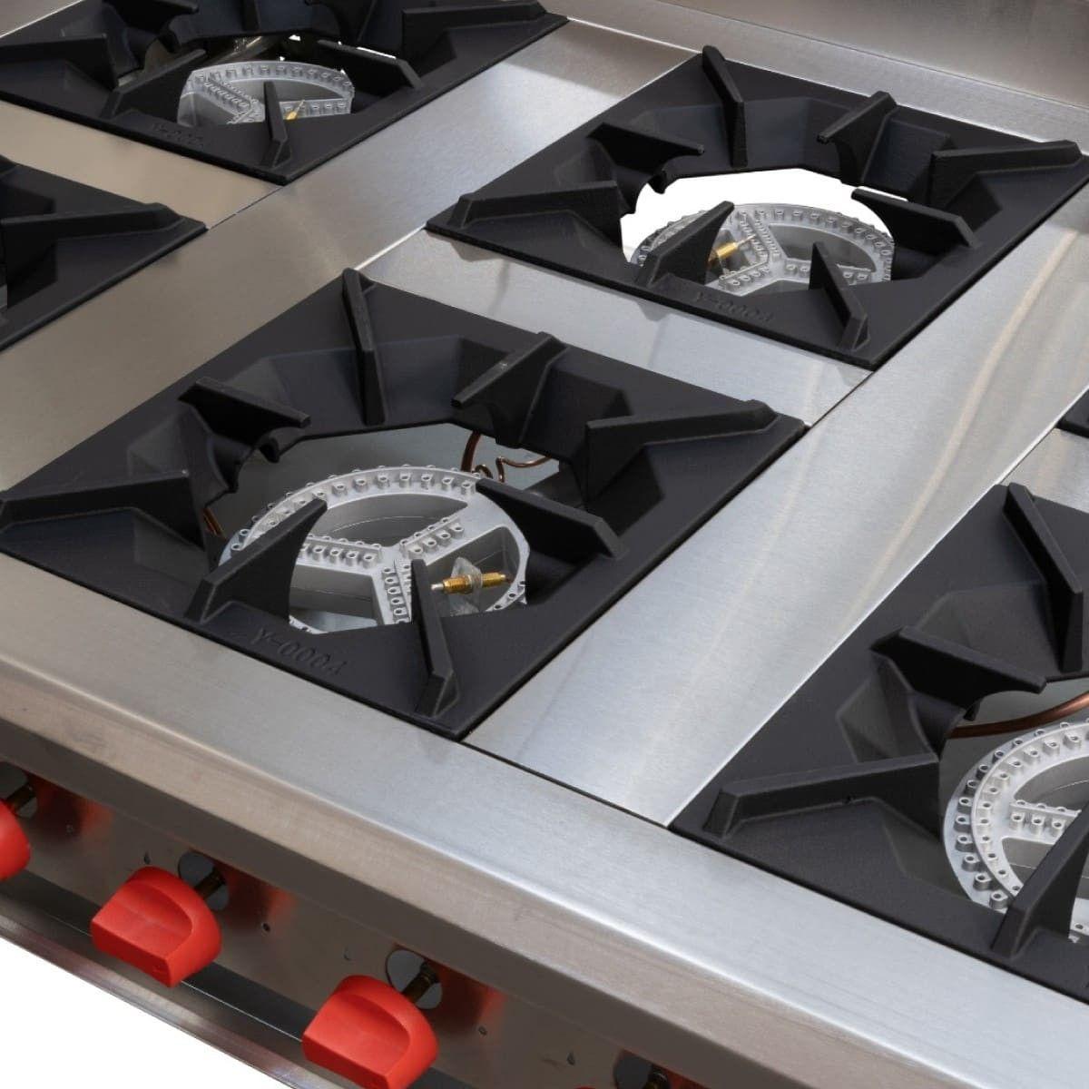 ANAFE INDUSTRIAL A GAS 6 QUEMADORES DE 180 MM GLP-2