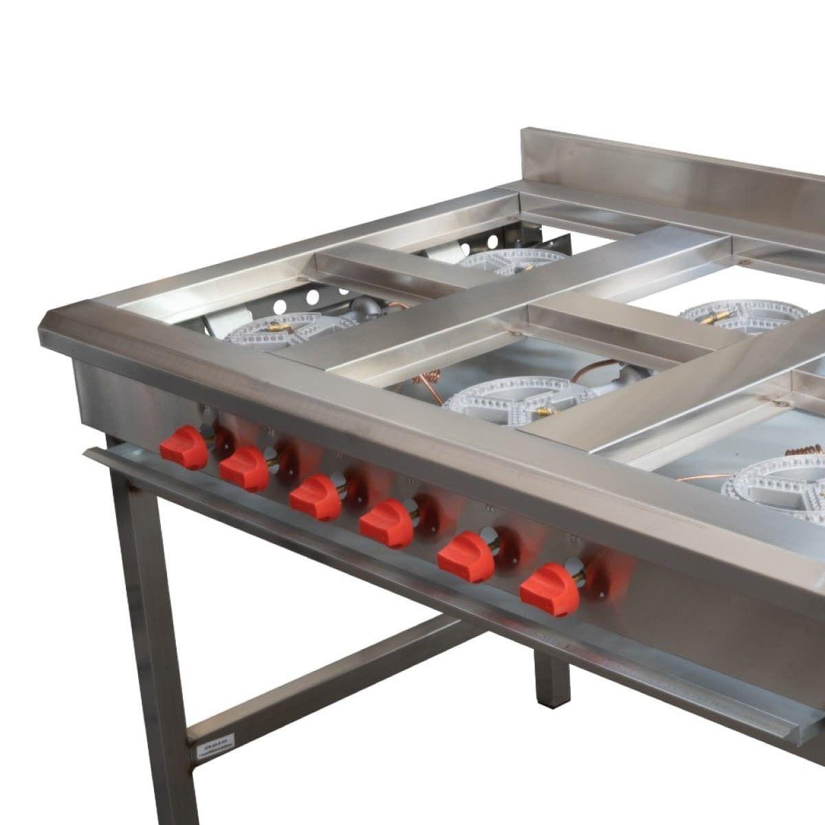 ANAFE INDUSTRIAL A GAS 6 QUEMADORES DE 180 MM GLP-3