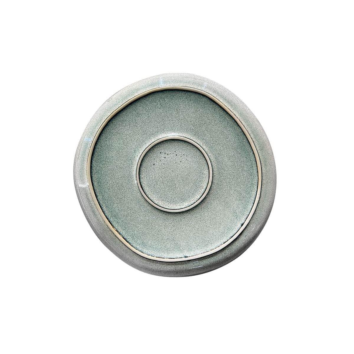 SET 6 PLATOS REDONDO CERAMICA 21 CM GRIS LINEA LAOS-6