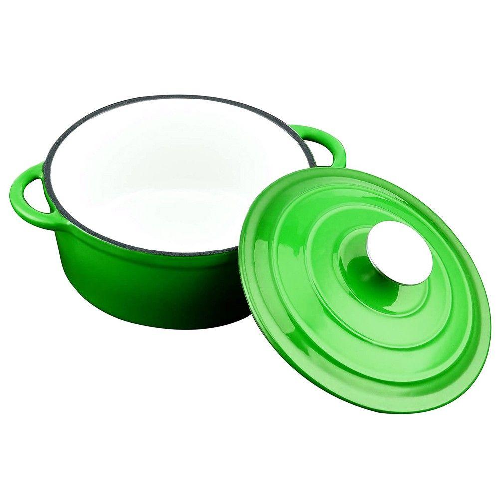 OLLA HIERRO FUNDIDO REDONDA VERDE 24X12 CM-3