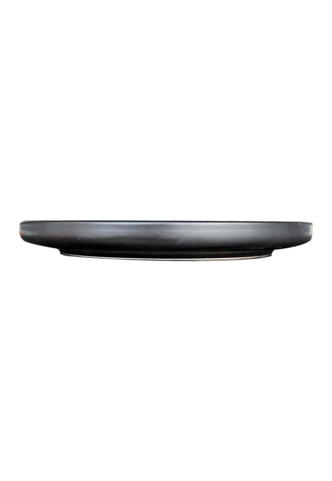 SET DE 4 PLATO PRINCIPAL CERAMICA RUSTICA 27 CM NEGRO LÍNEA-2