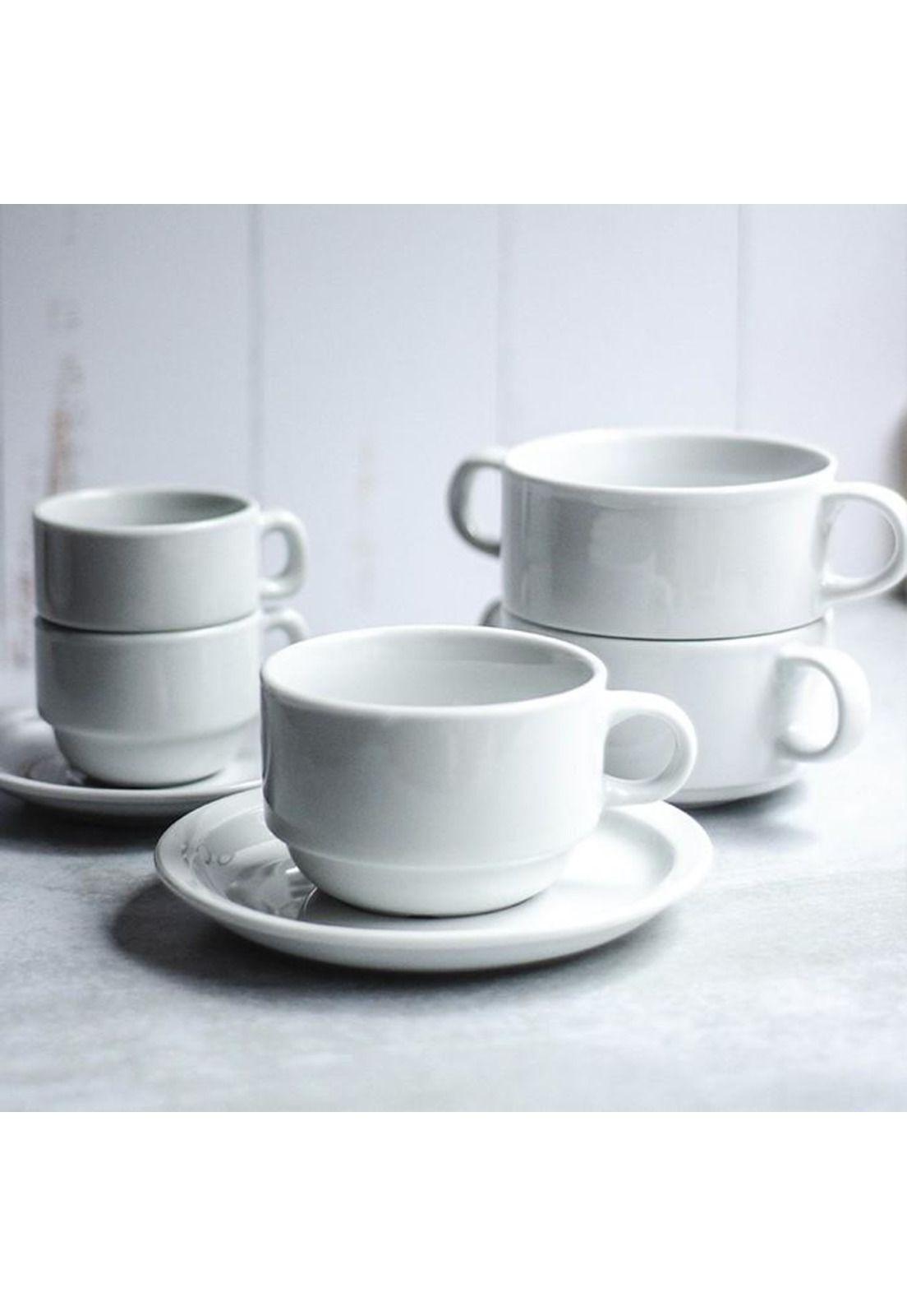 Set De 12 Taza Te 200 Cc Con Platillo Apilable. Linea Tower-2