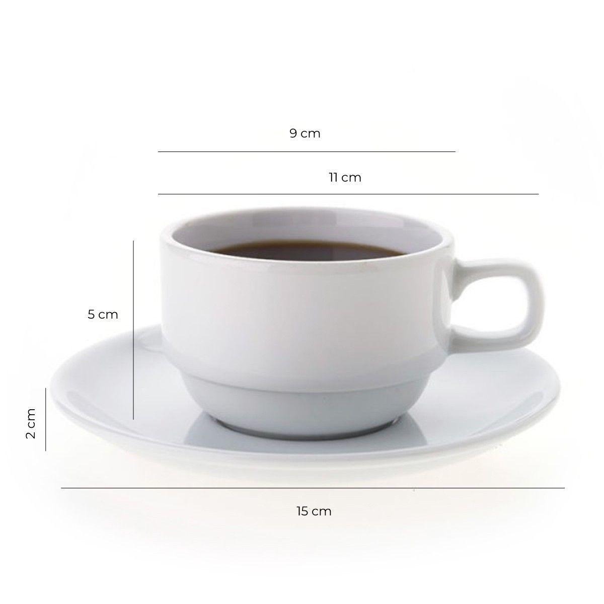 Set De 12 Taza Te 200 Cc Con Platillo Apilable. Linea Tower-4