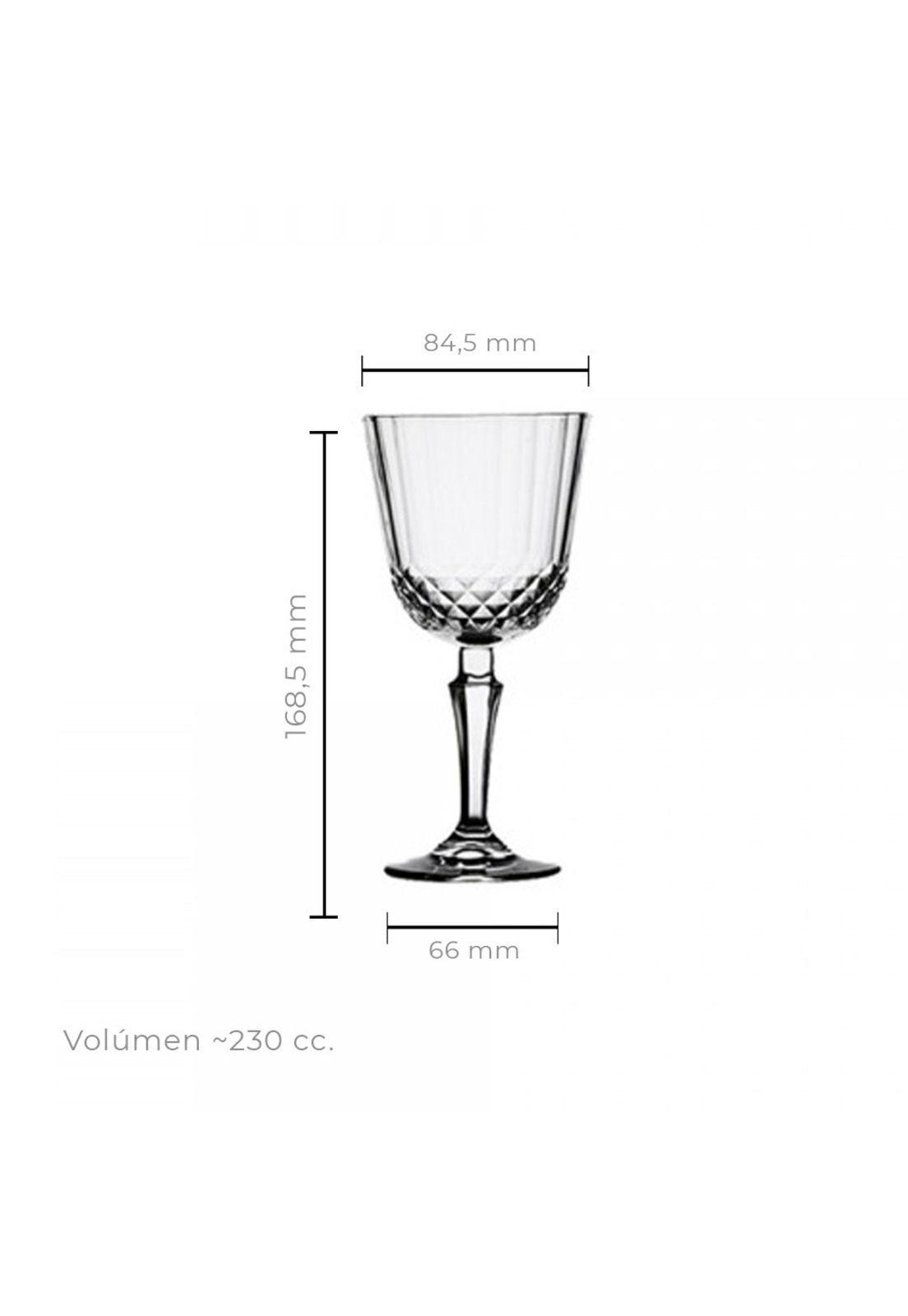 Set De 6 Copa Vino Blanco Vidrio Templado 230 Cc. Línea Diony-2