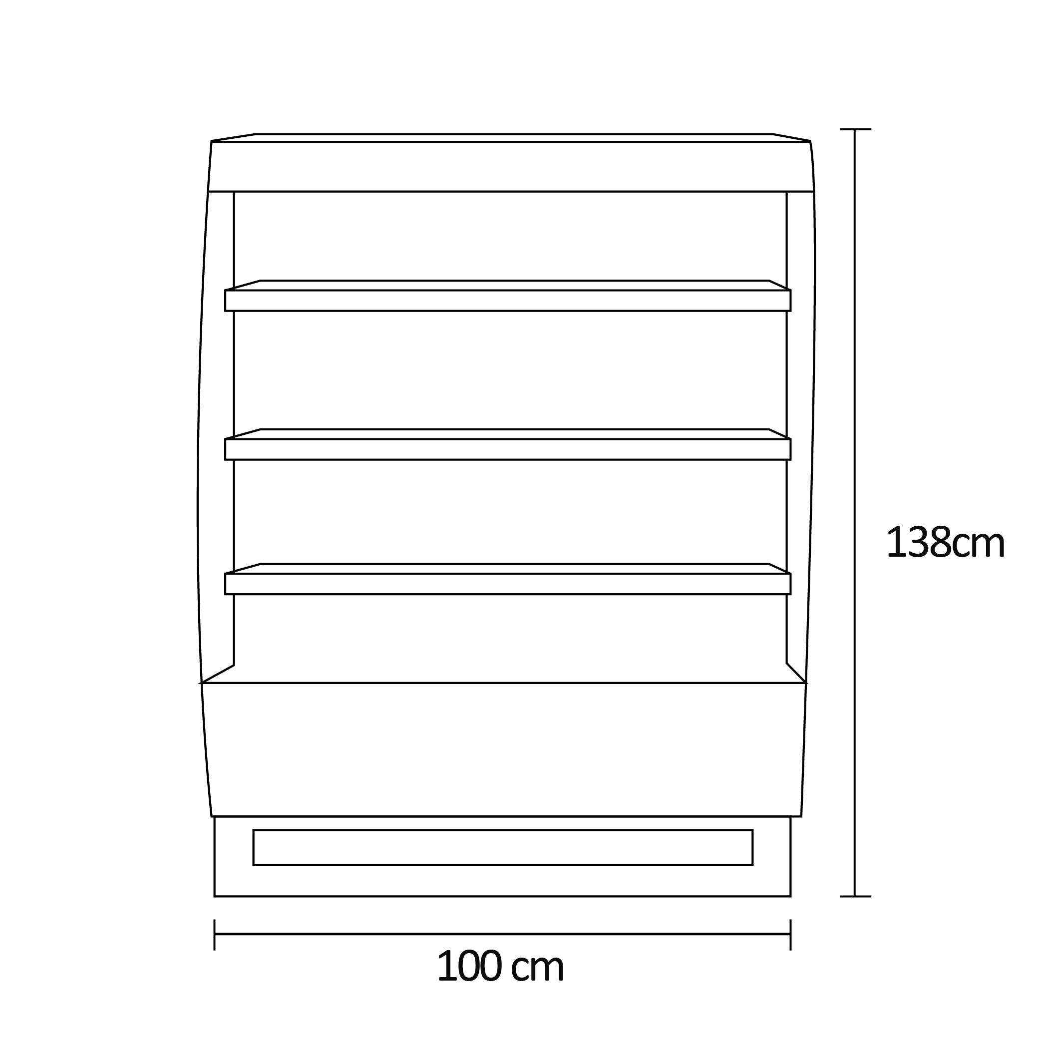 VITRINA REFRIGERADA ABIERTA 100X74X138CM NORKALT-6