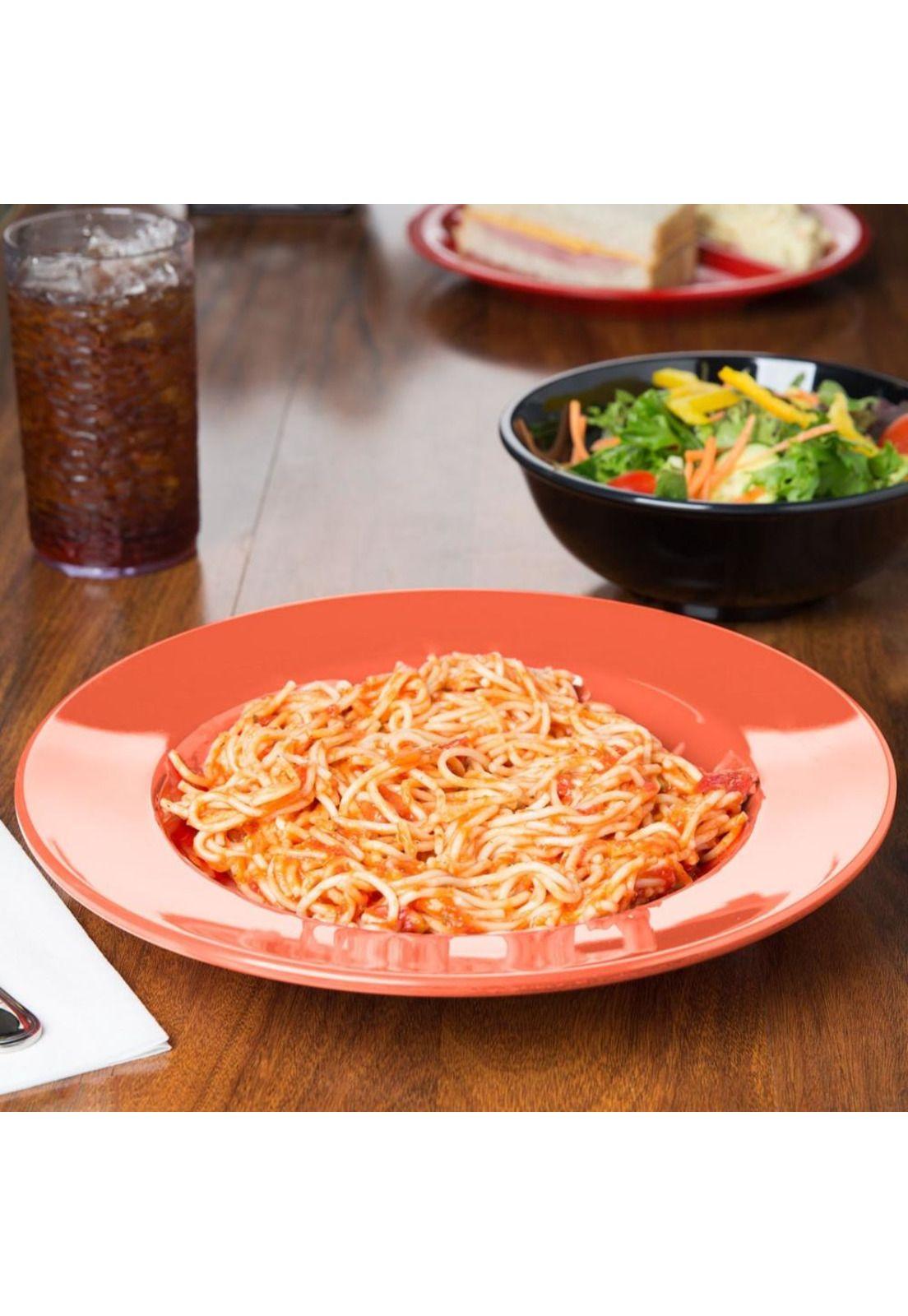 Set De 6 PLATOS ROJOS PASTA MELAMINA 28CM-1