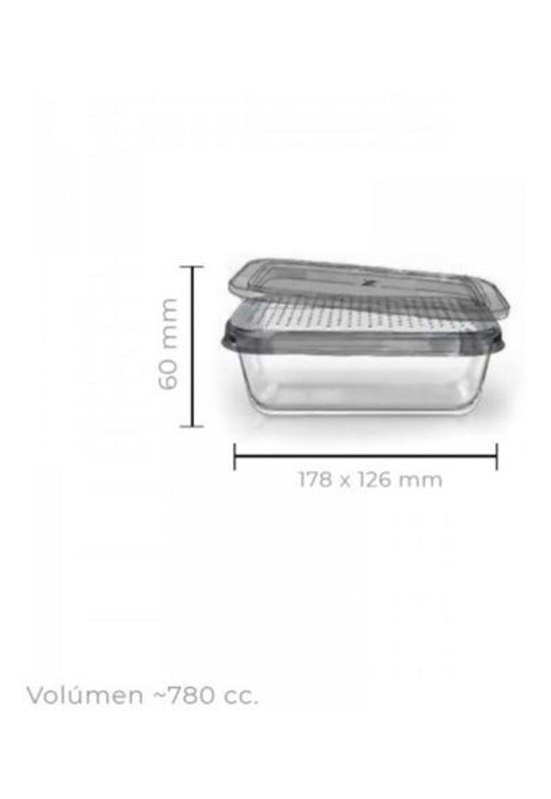 Tupper Rectangular Vidrio 800 Cc-2