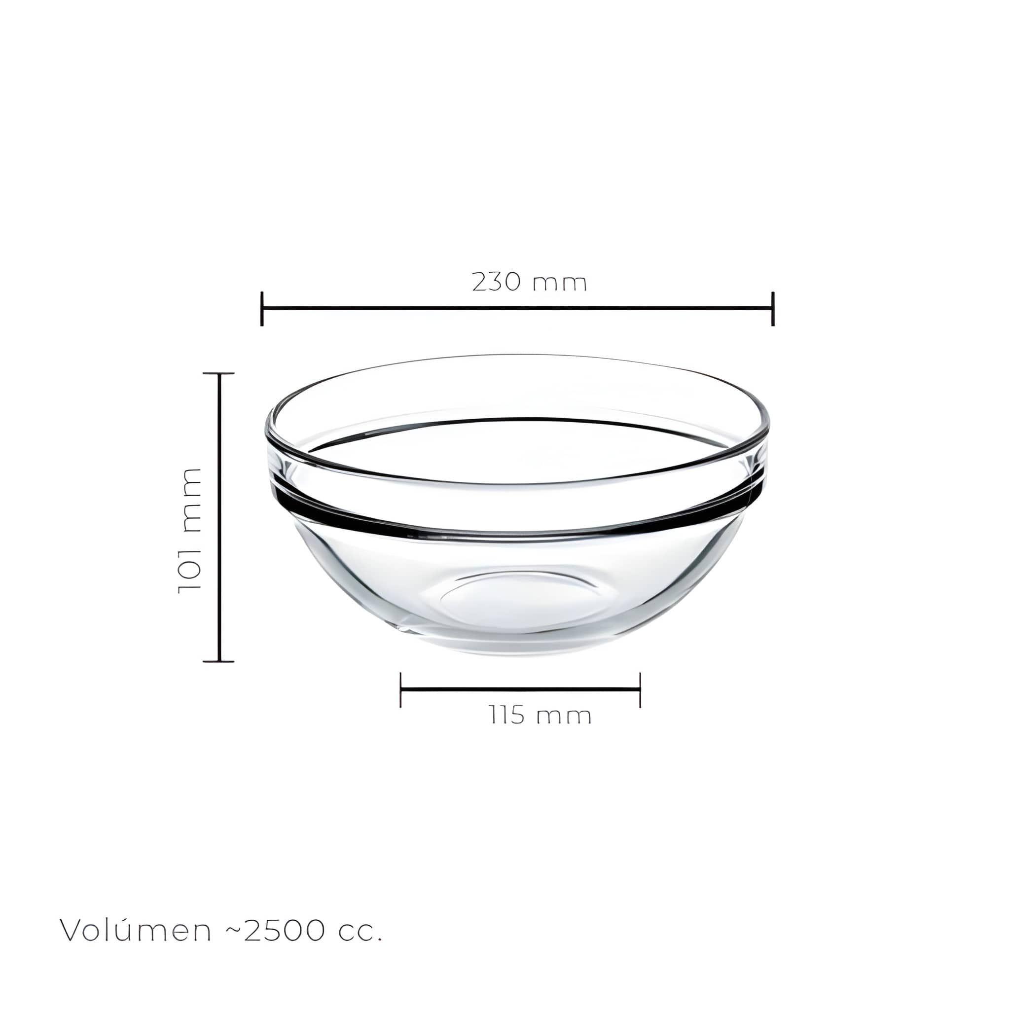 Set De 6 Bowl Vidrio Templado 23 Cm.-3