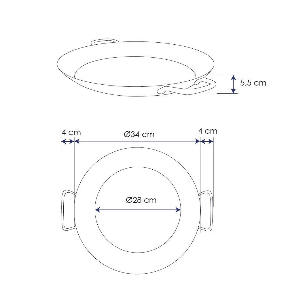 PAELLERA ACERO INOXIDABLE 34 CM-5