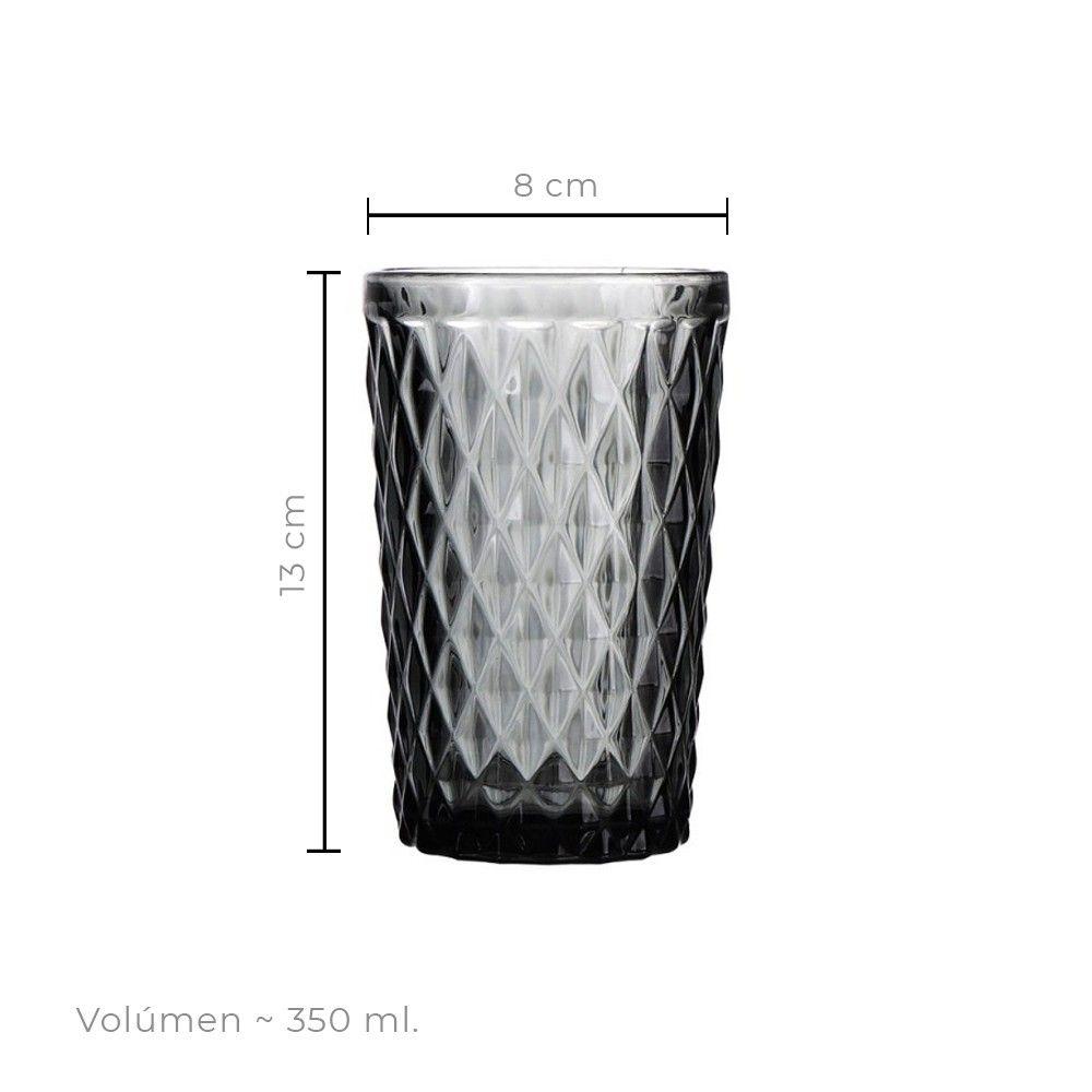 SET 6 VASOS GRIS 350ML IMAHE-2