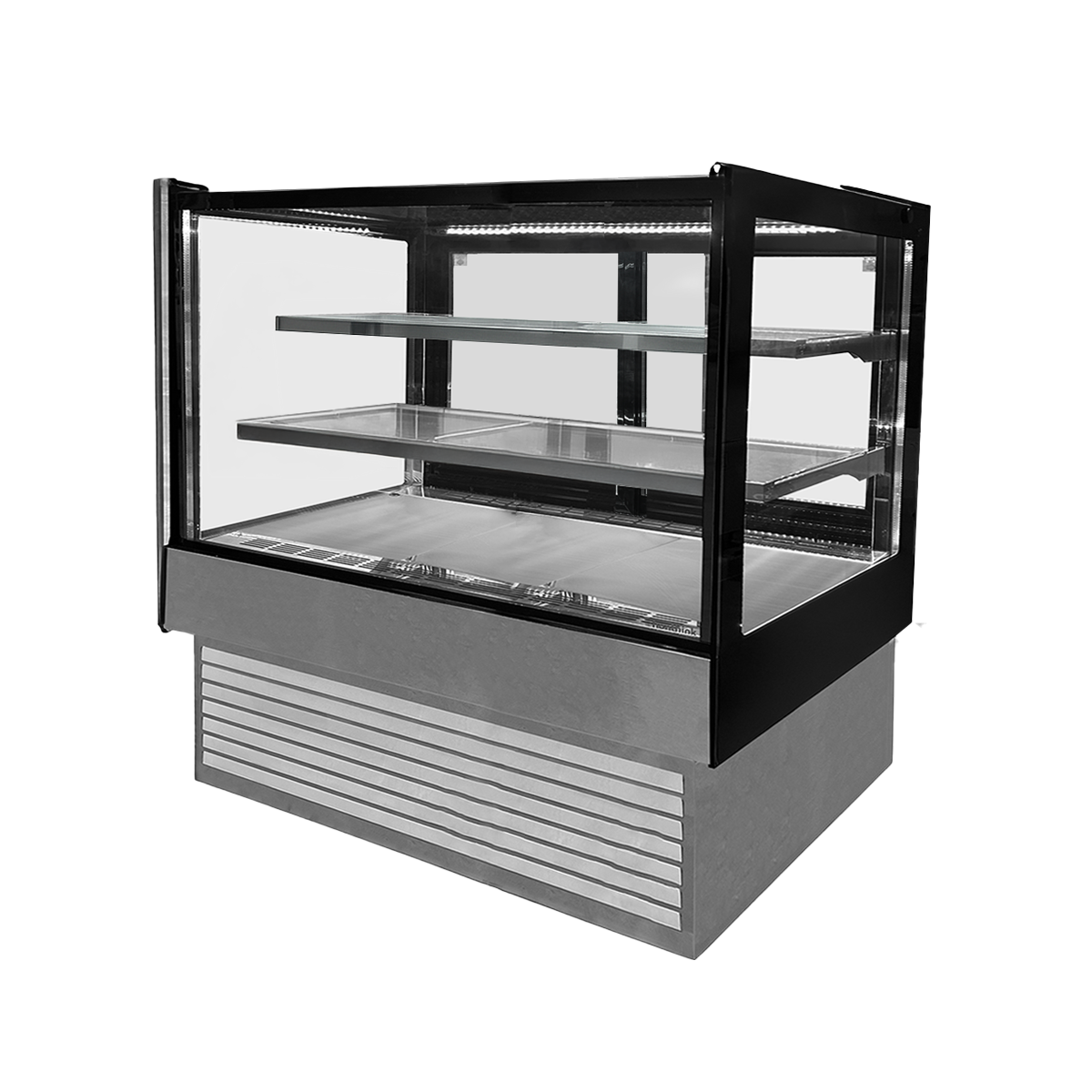 VITRINA PASTELERA RECTANGULAR PLATEADA LÍNEA MARKET 1200 X 700 X 1200 MM NORKALT-2