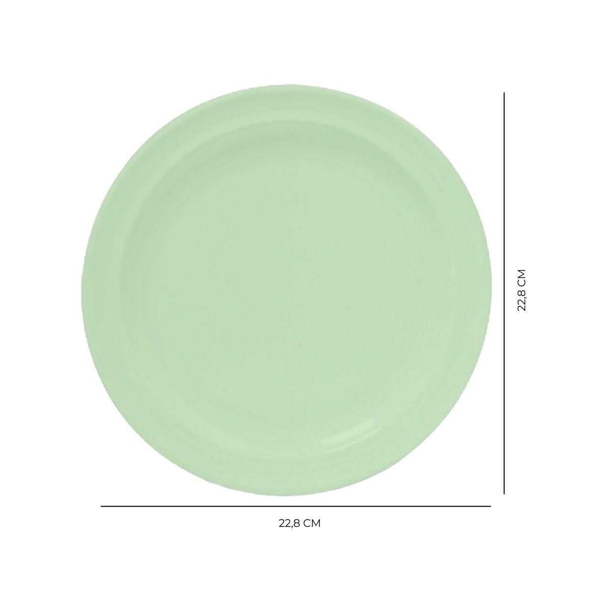 SET DE 6 PLATO DE ALMUERZO MELAMINA VERDE 23 CM.-2