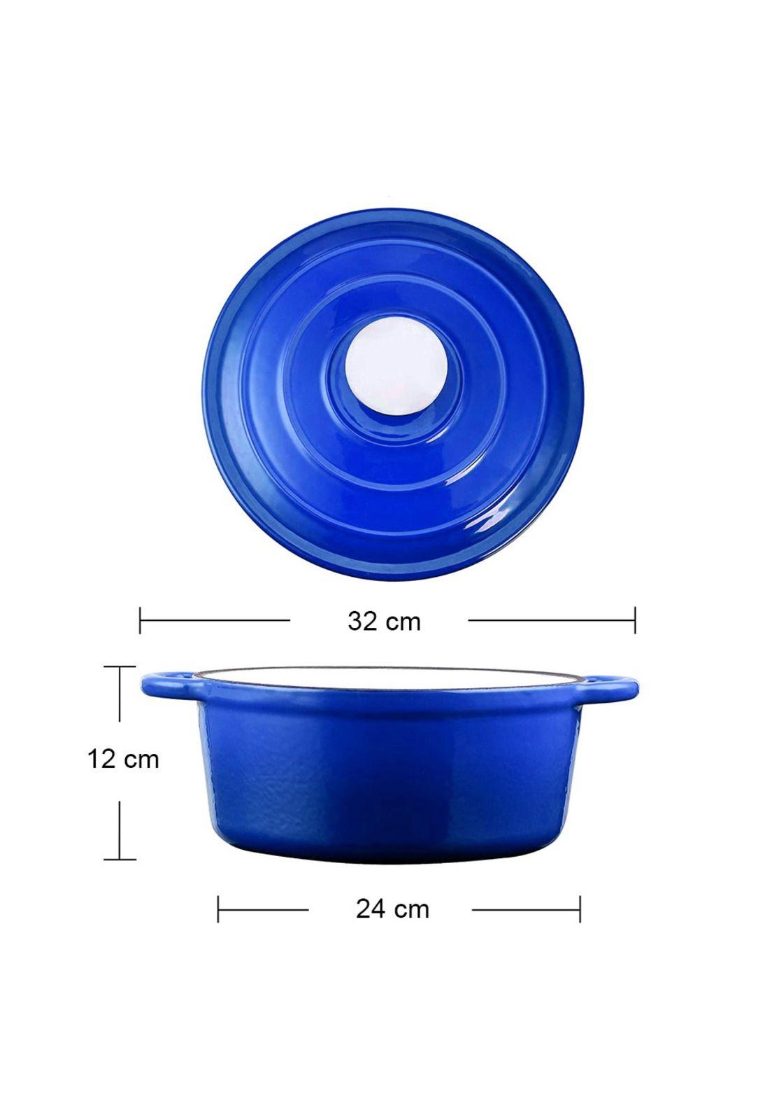 OLLA HIERRO FUNDIDO REDONDA AZUL 24 x 12 cm-4