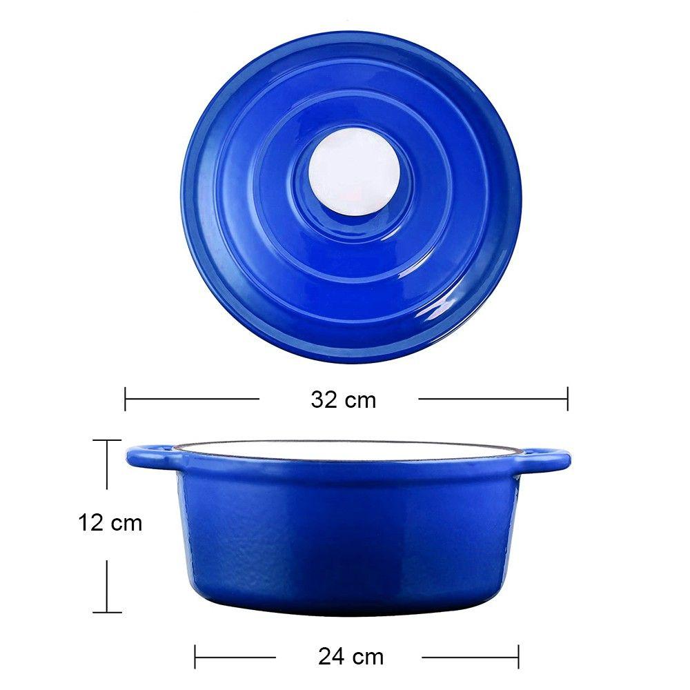 OLLA HIERRO FUNDIDO REDONDA AZUL 24 X 12 CM-4