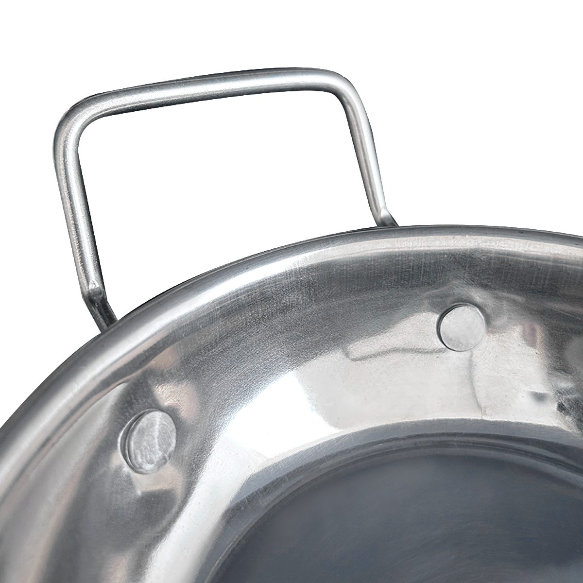 PAILAS DE ACERO CON OREJAS BASE DE COBRE DE 16 CM-2