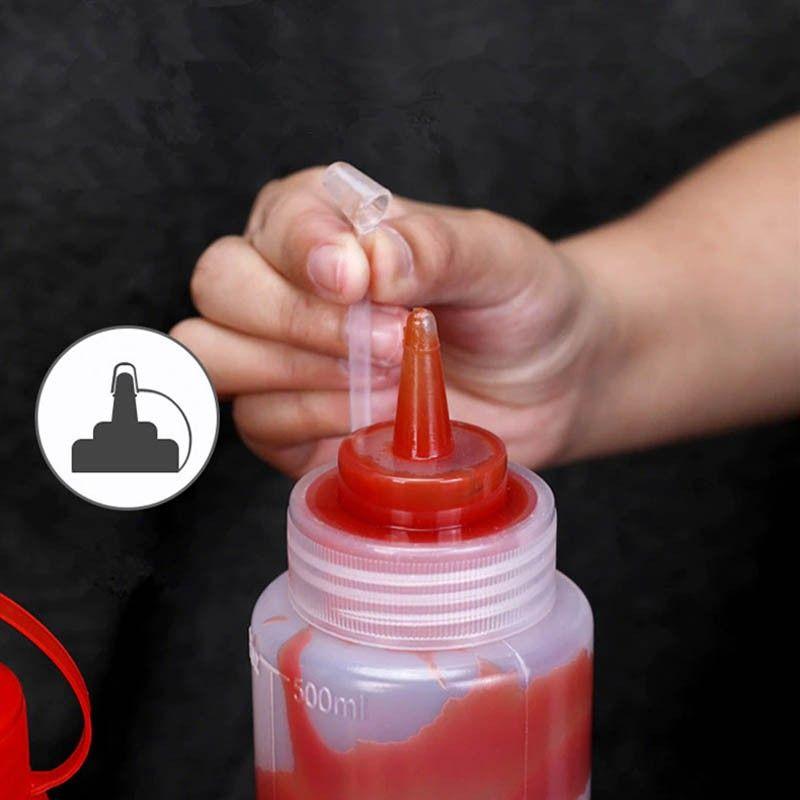 SET 6 BOTELLA DISPENSADORA SALSA GRADUADA ROJA 350ML-3