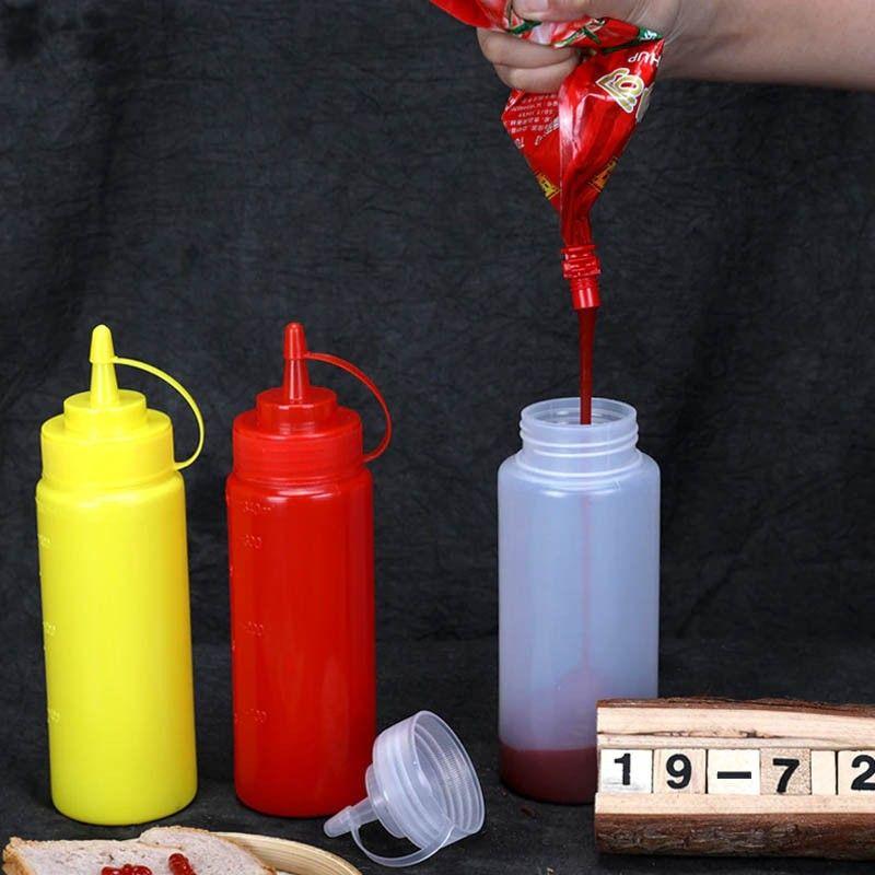 SET 6 BOTELLA DISPENSADORA SALSA GRADUADA ROJA 350ML-5