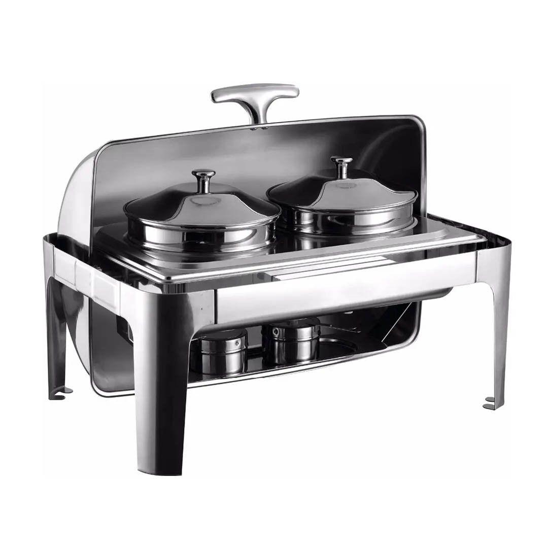 CHAFING DISH TAPA ROLL TOP GN 1/1 CON VENTANA-2
