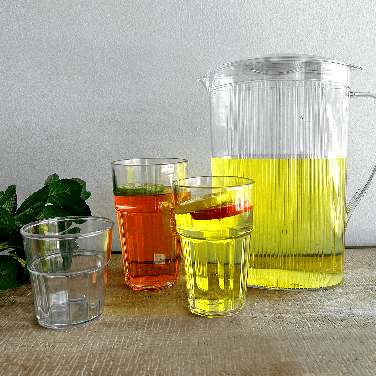 SET DE 6 VASOS POLICARBONATO TRANSPARENTE 250 ML-2