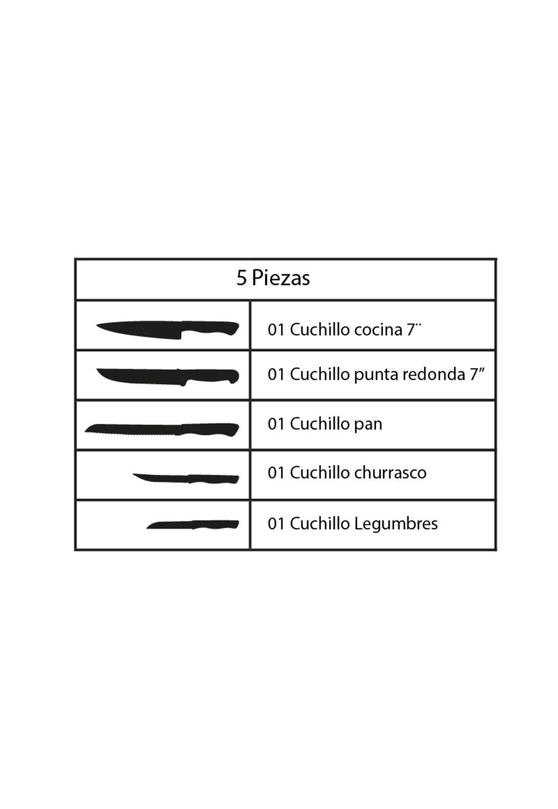 KIT DE 5 CUCHILLOS DE COCINA NEGRO PARATY-3