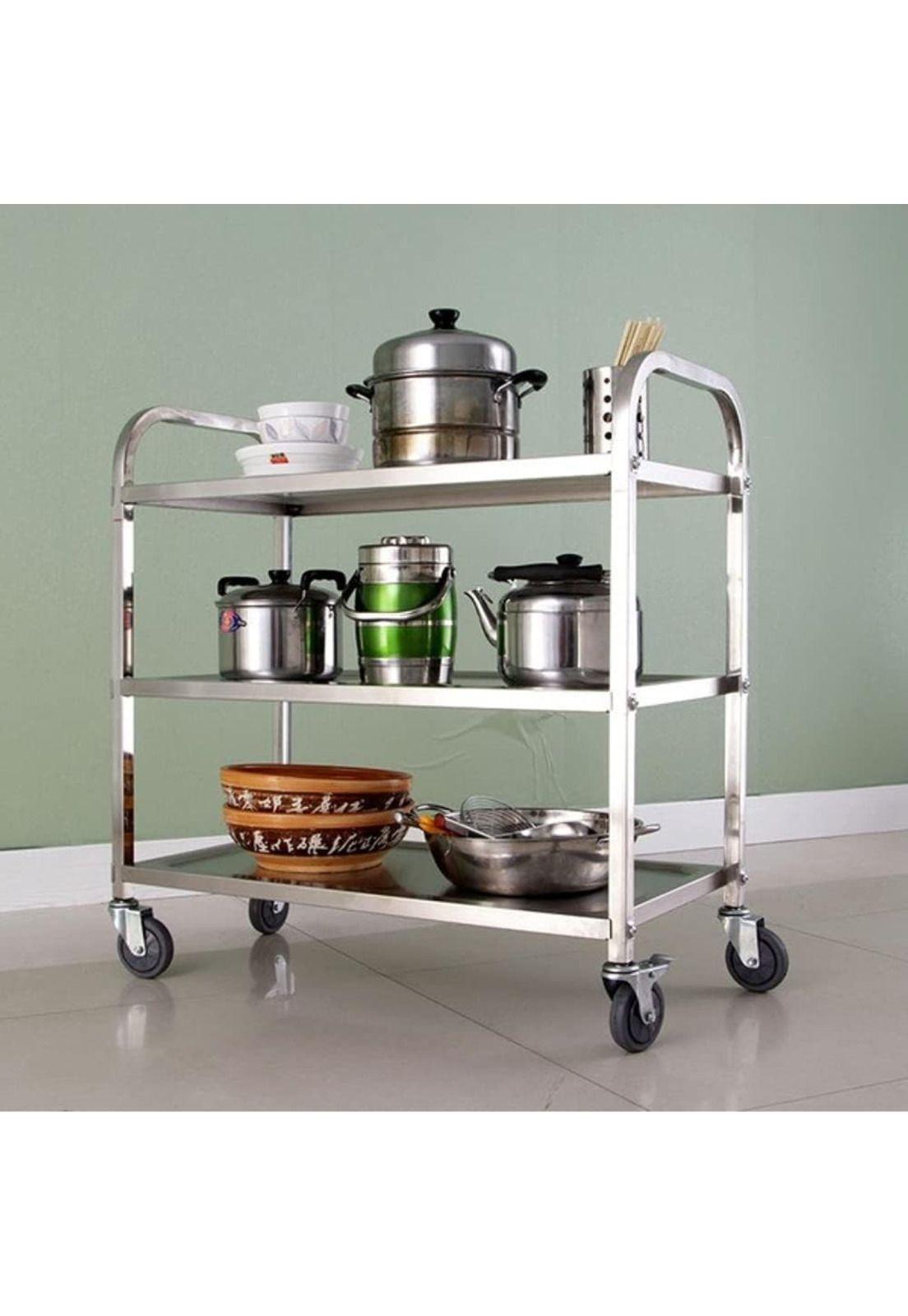 CARRO DE SERVICIO ACERO INOX 3 REPISAS 85 × 45 × 90 cm-1