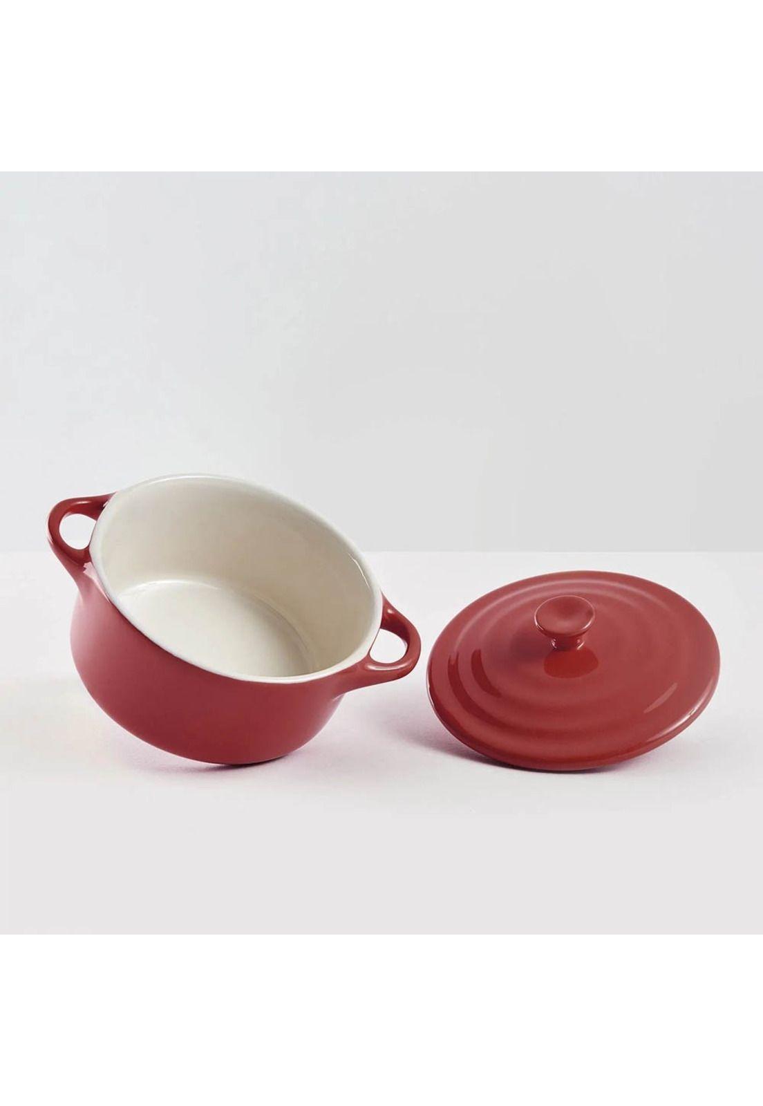 Set De 2 Mini Olla Redonda Ceramica Roja-1
