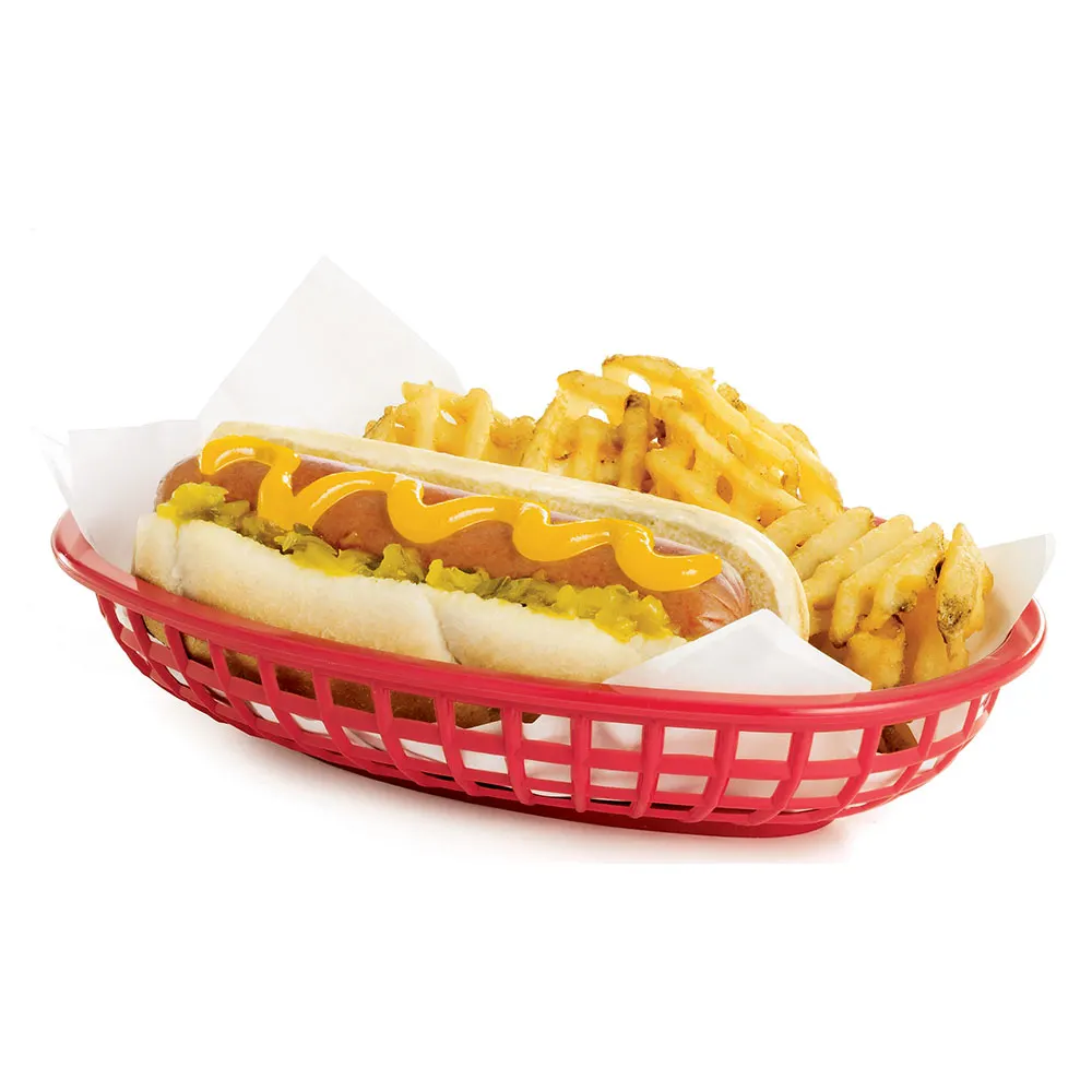 CANASTO POLIETILENO ROJO OVAL 23X14.5XH4.5 CM-2