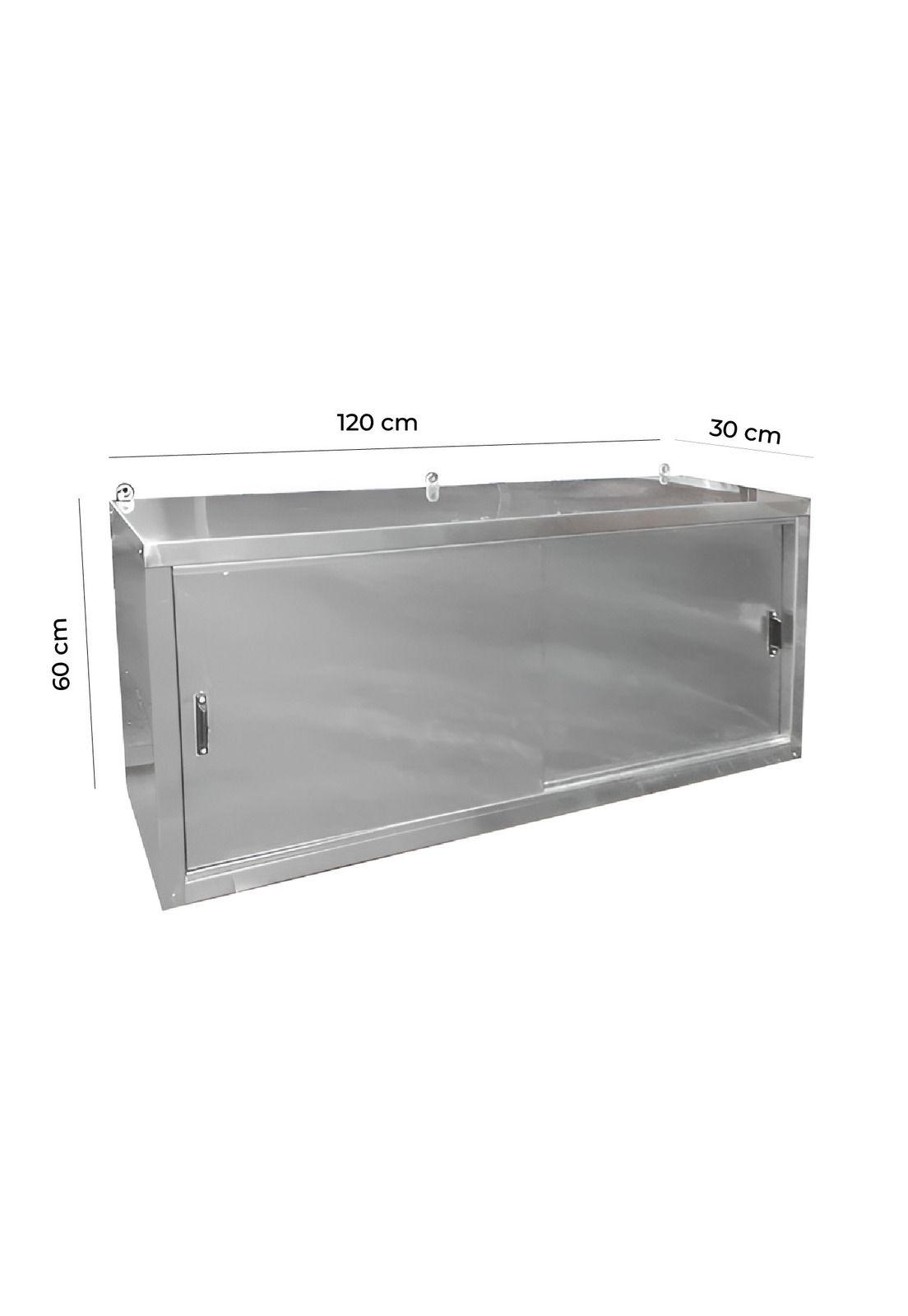 GABINETE AEREO ACERO INOXIDABLE MURAL PUERTAS CORREDERAS 120 CM-2