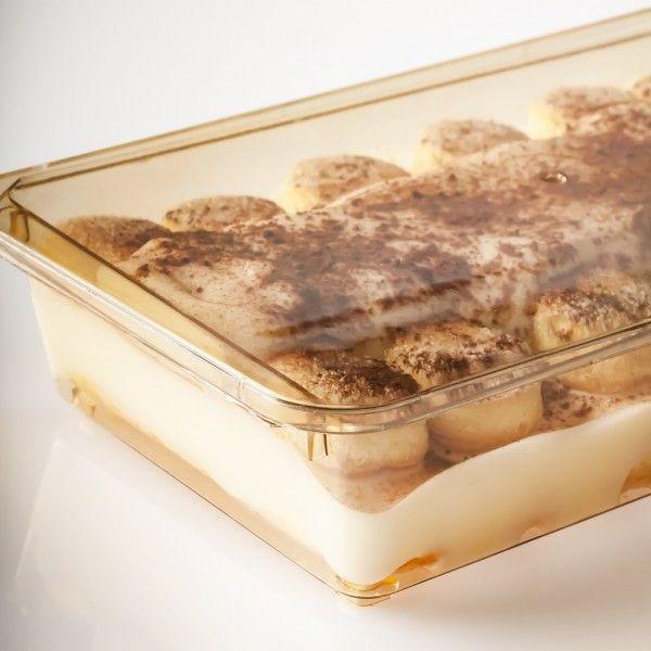SET DE 50 CONTENEDOR TIRAMISU POSTRE CON TAPA PS POLIESTIRENO 1150 CC-1