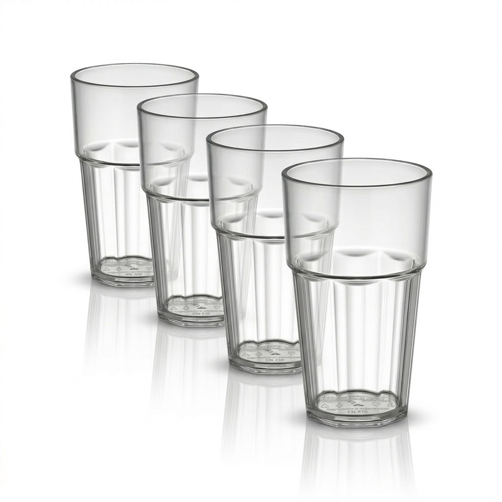 Set De 4 Vasos Policarbonato Transparente 400 Ml Linea Casablanca-4
