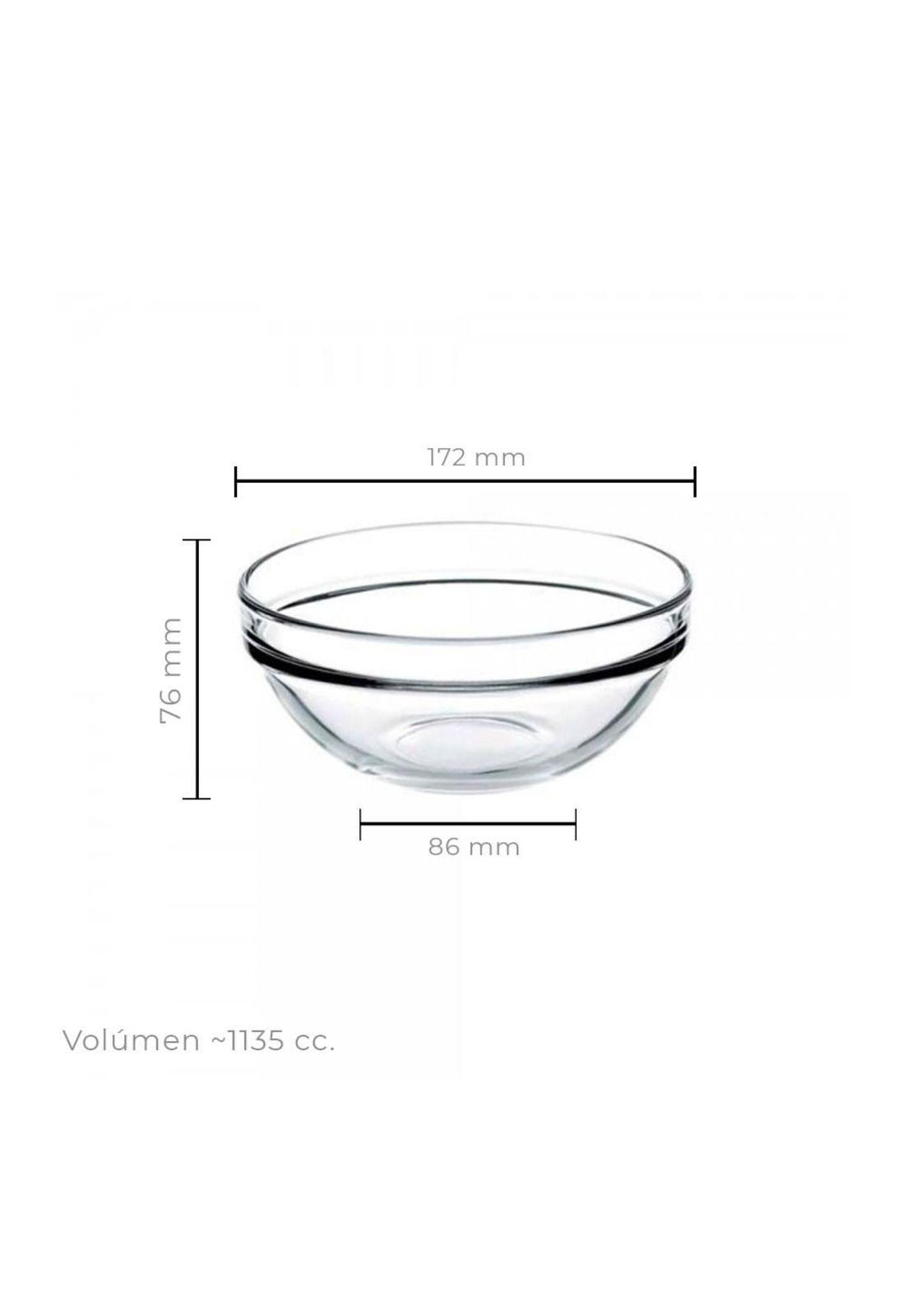 Set De 6 Bowl Vidrio Templado 17 Cm.-2