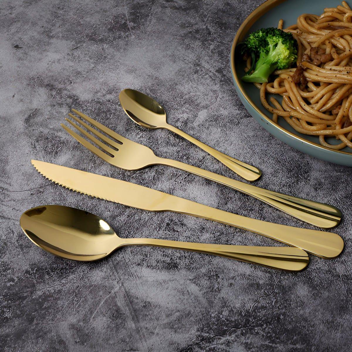 SET DE CUBIERTOS 24 PIEZAS CAPRI COLOR DORADO-2