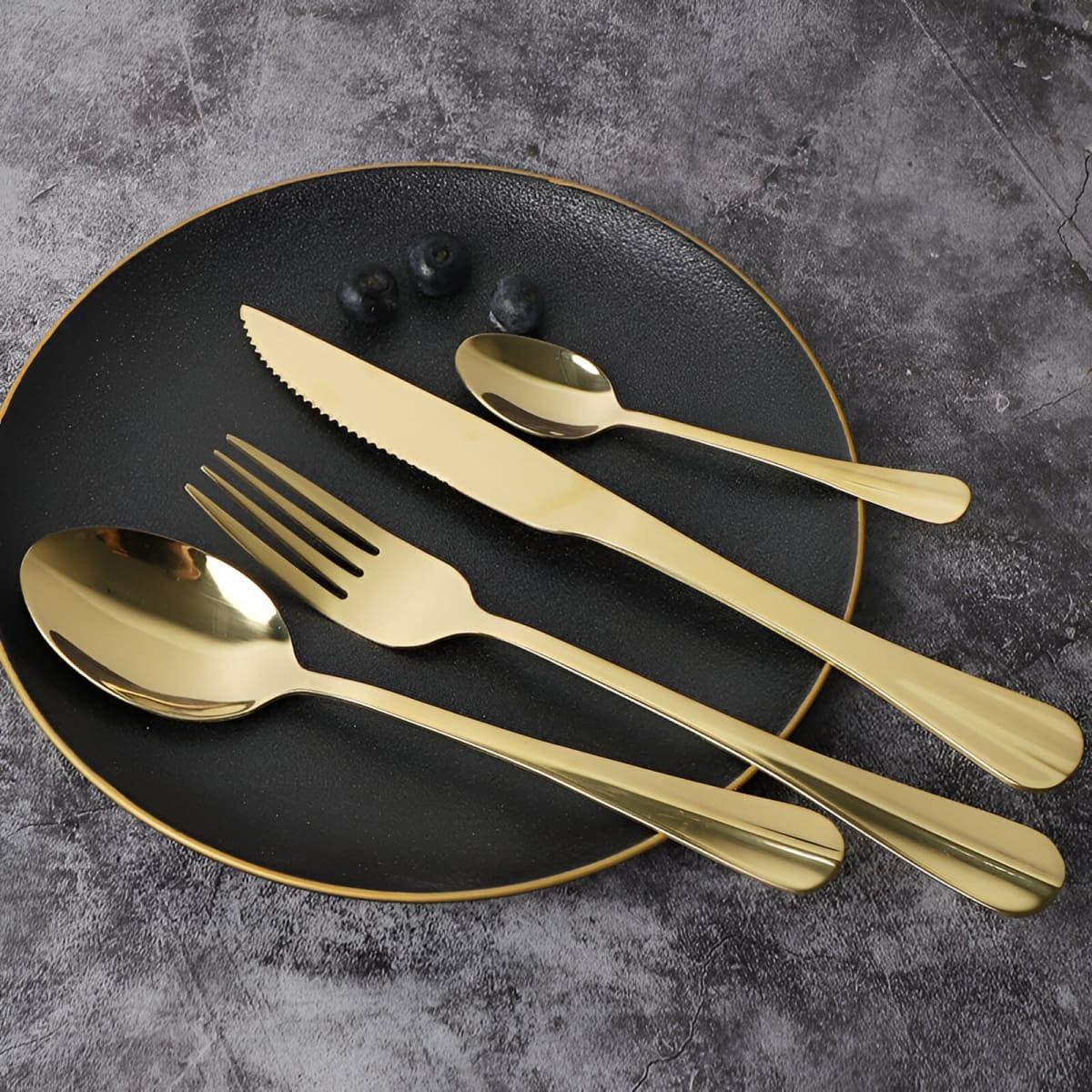 SET DE CUBIERTOS 24 PIEZAS CAPRI COLOR DORADO-2