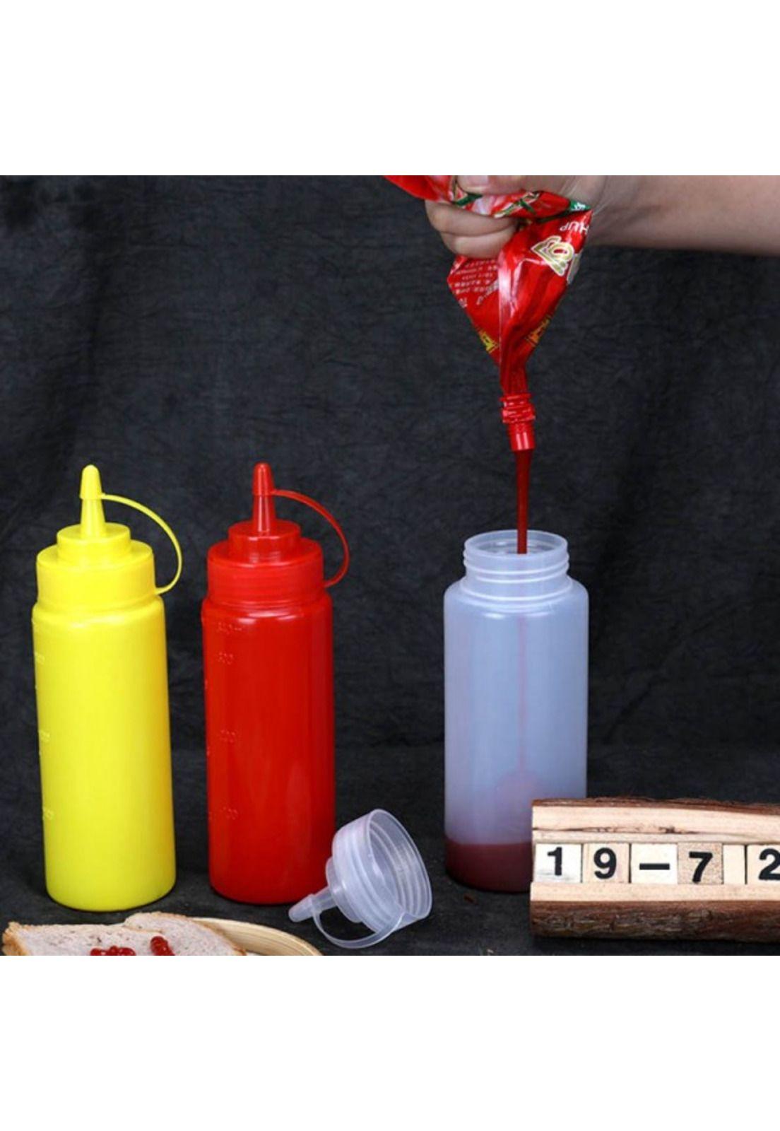 SET 6 BOTELLA DISPENSADORA SALSA GRADUADA TRANSPARENTE 350 ML-2