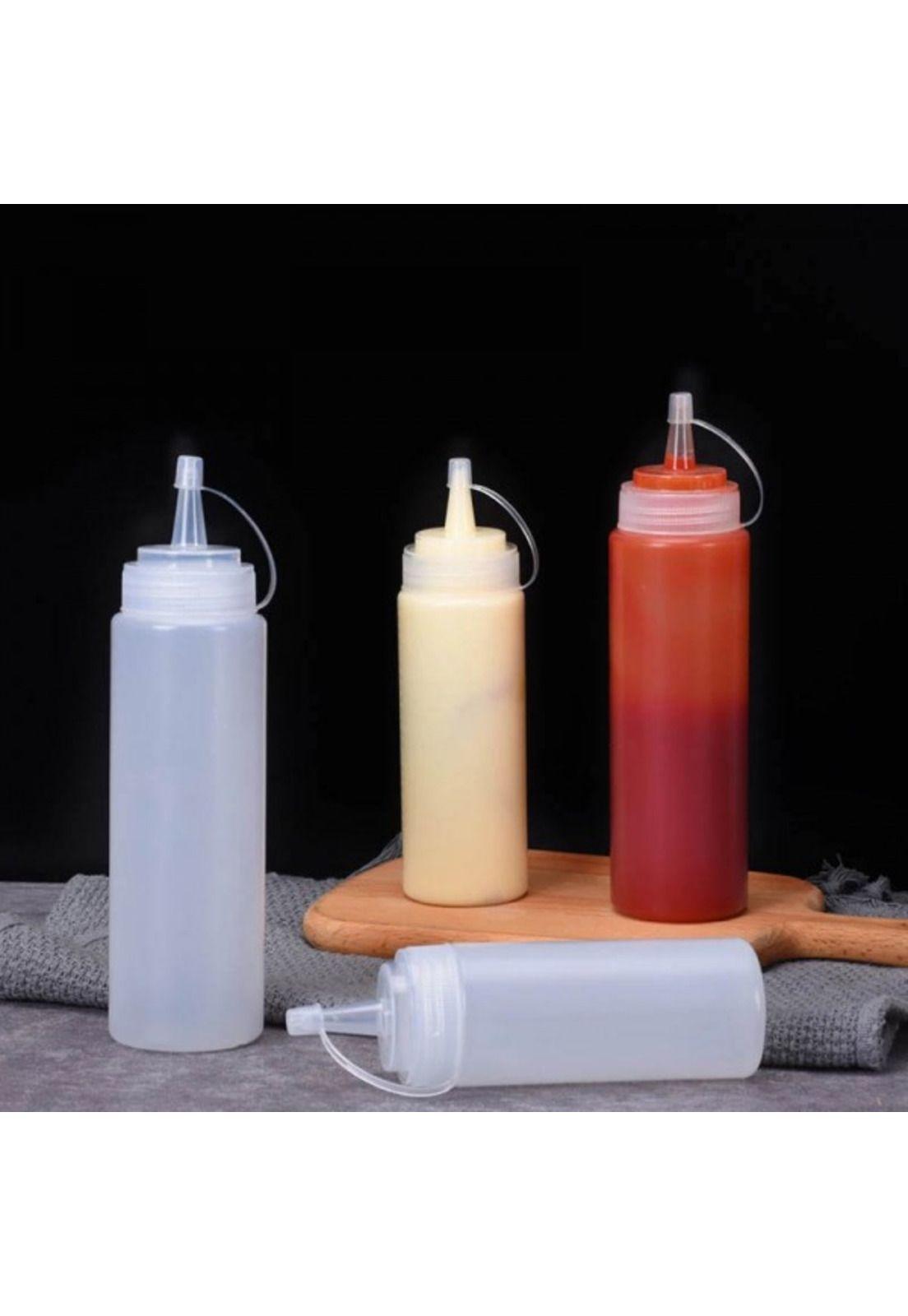 SET 6 BOTELLA DISPENSADORA SALSA GRADUADA TRANSPARENTE 350 ML-3