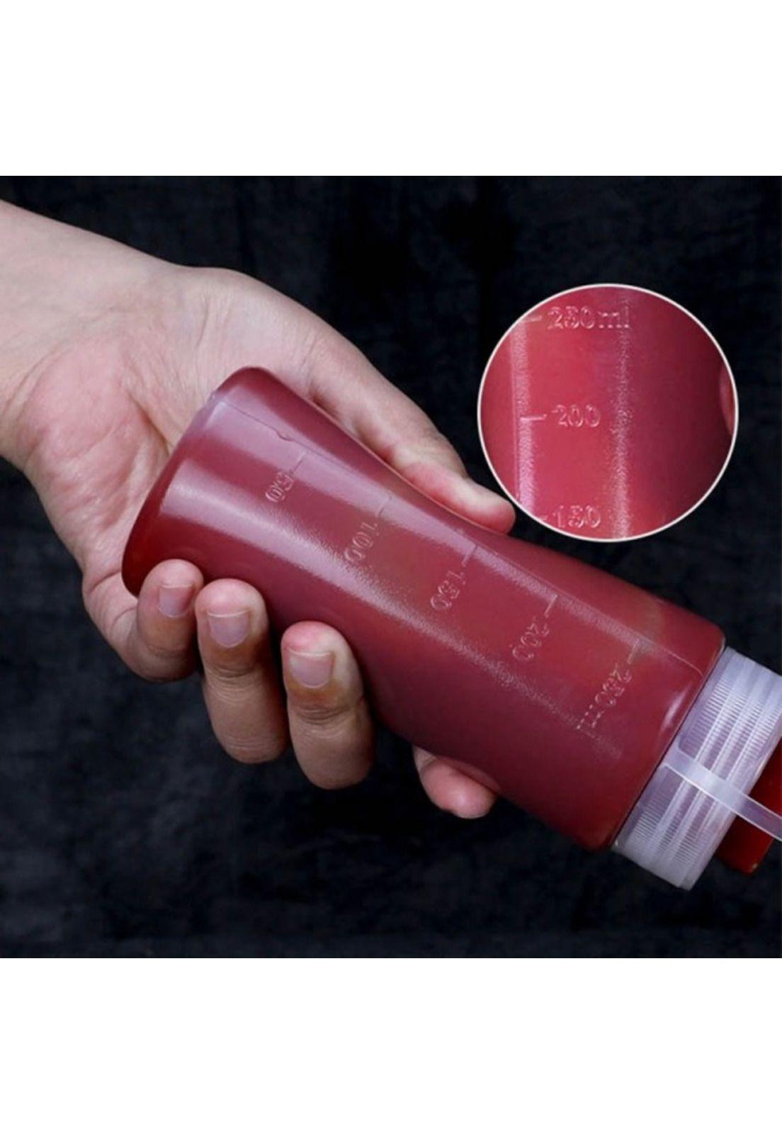 SET 6 BOTELLA DISPENSADORA SALSA GRADUADA TRANSPARENTE 350 ML-5