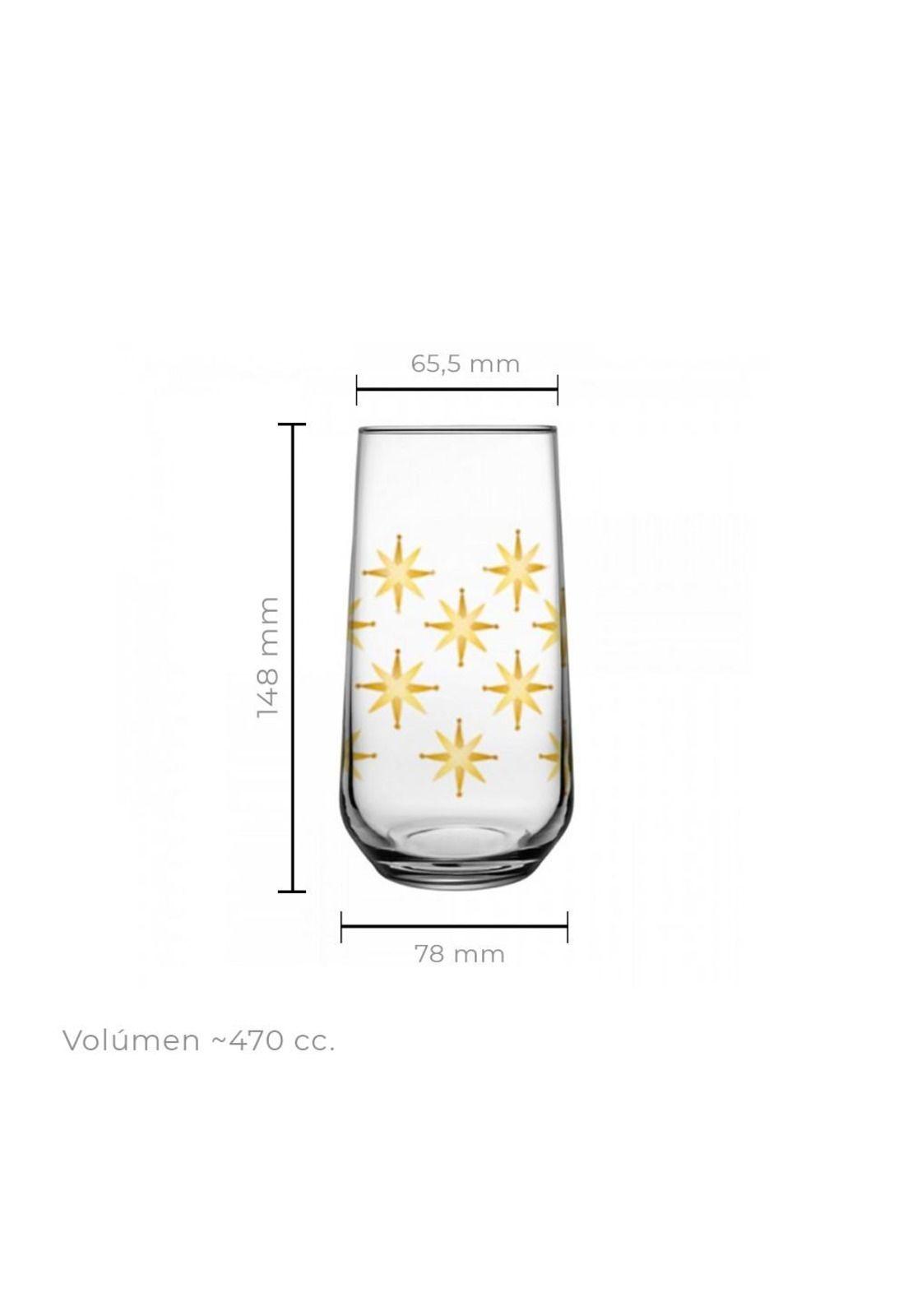 Set 6 Vasos Refresco Alto 490 Cc Linea Allegra Estrellas-3