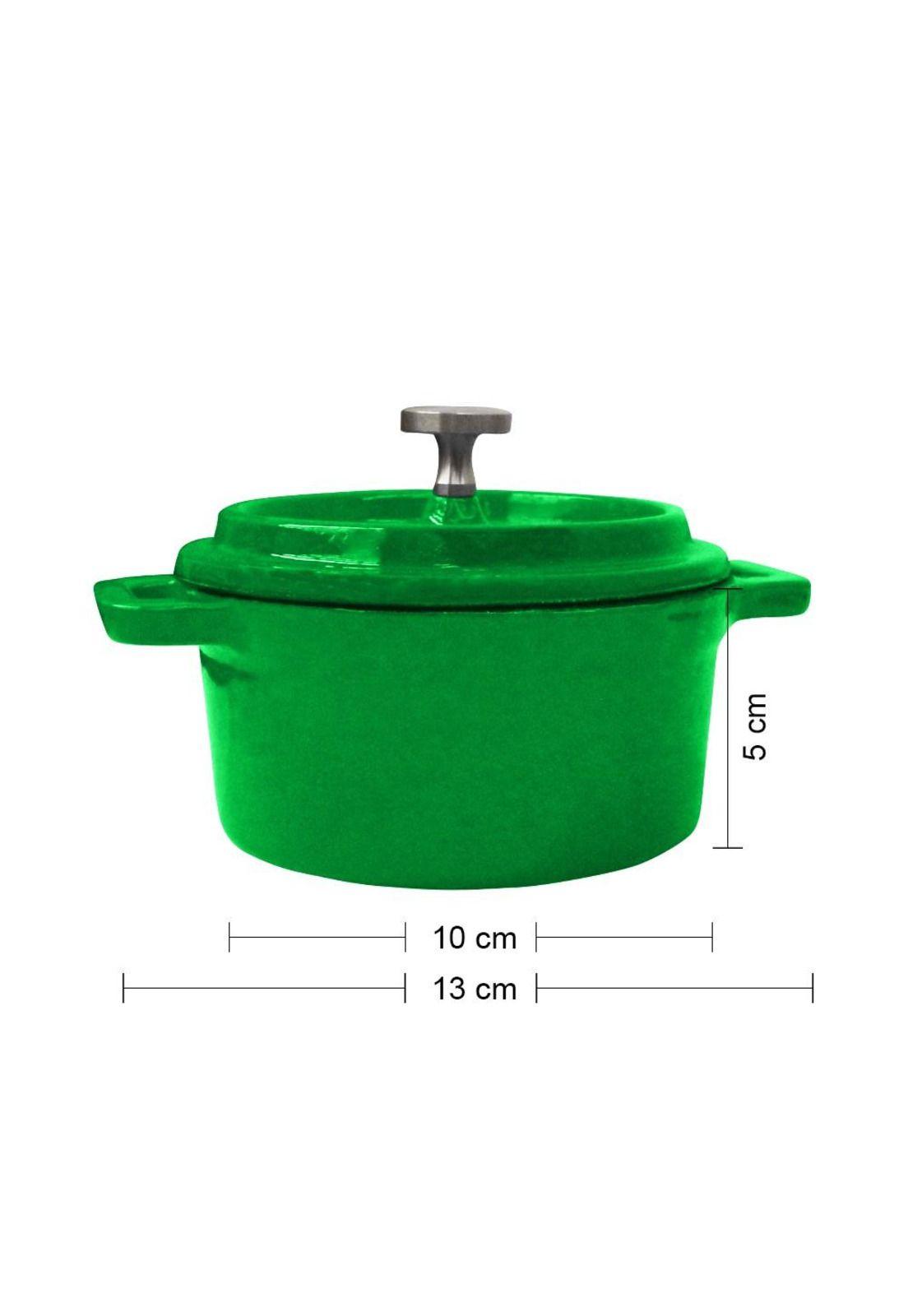 MINI OLLA HIERRO FUNDIDO VERDE 13x5 cm-2