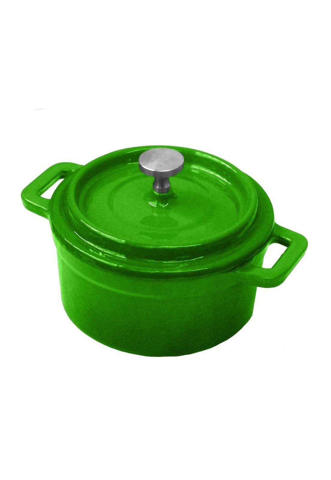MINI OLLA HIERRO FUNDIDO VERDE 13x5 cm-3