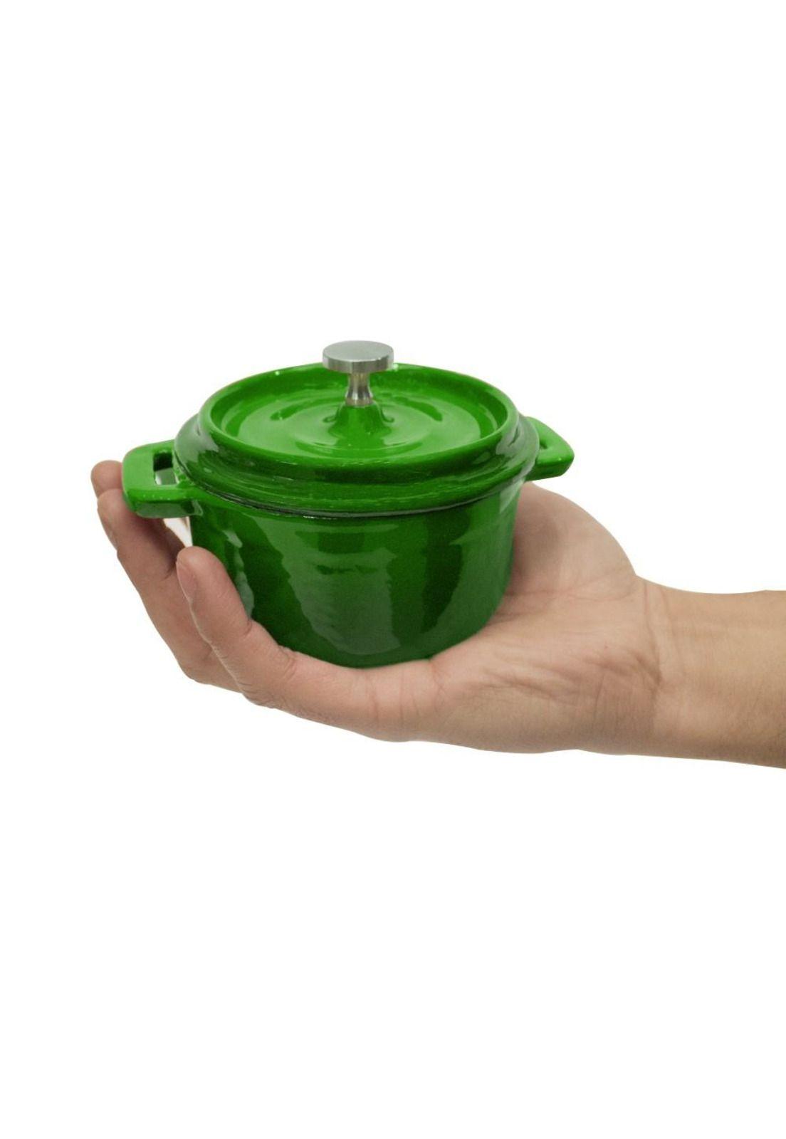 MINI OLLA HIERRO FUNDIDO VERDE 13x5 cm-4