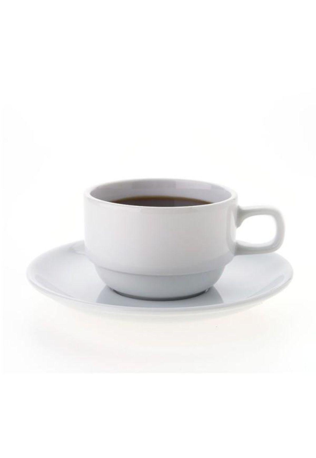 Set De 12 Taza Café 100cc Con Platillo Apilable. Línea Tower-0