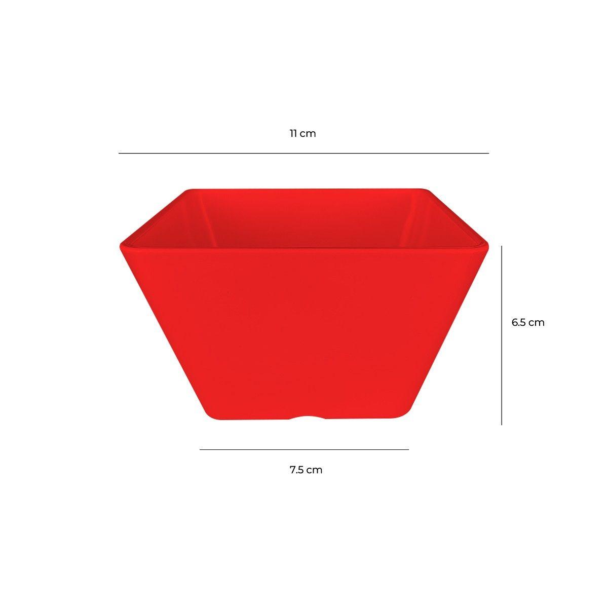 SET DE 6 POCILLOS CÓNICO CUADRADO ROJO 11 CM-3