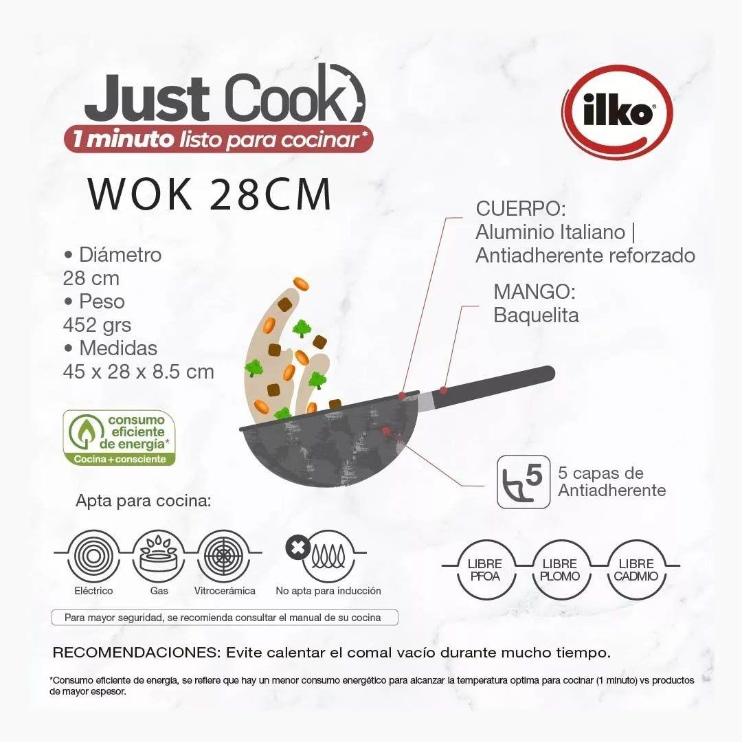 WOK 28 CM ANTIADHERENTE COLOR MÁRMOL-4