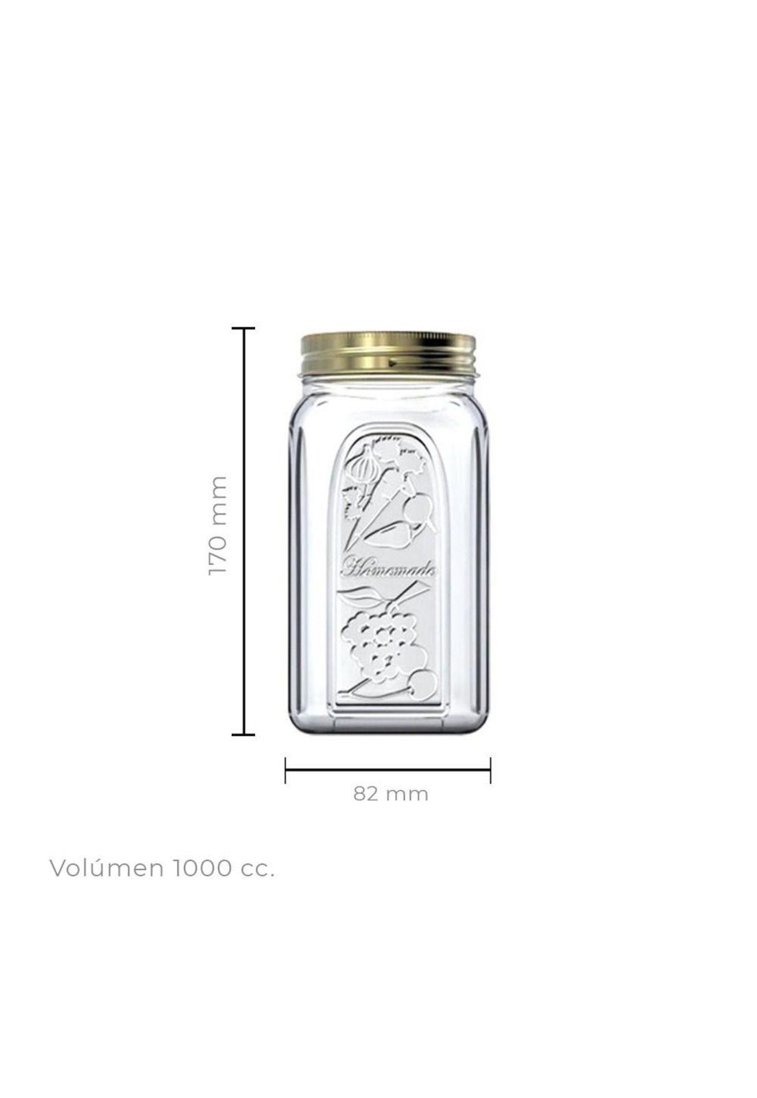 Set De 3 Frascos conserveros Con Tapa De Metal 1000 Ml-2