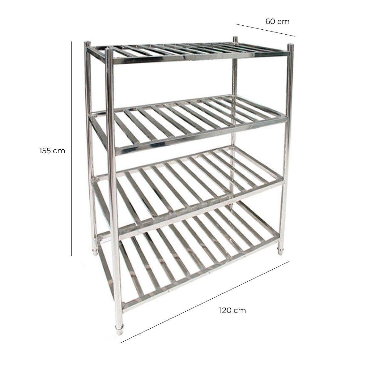ESTANTERIA ACERO INOX TIPO REJILLA DE 120x60x155 cm-2