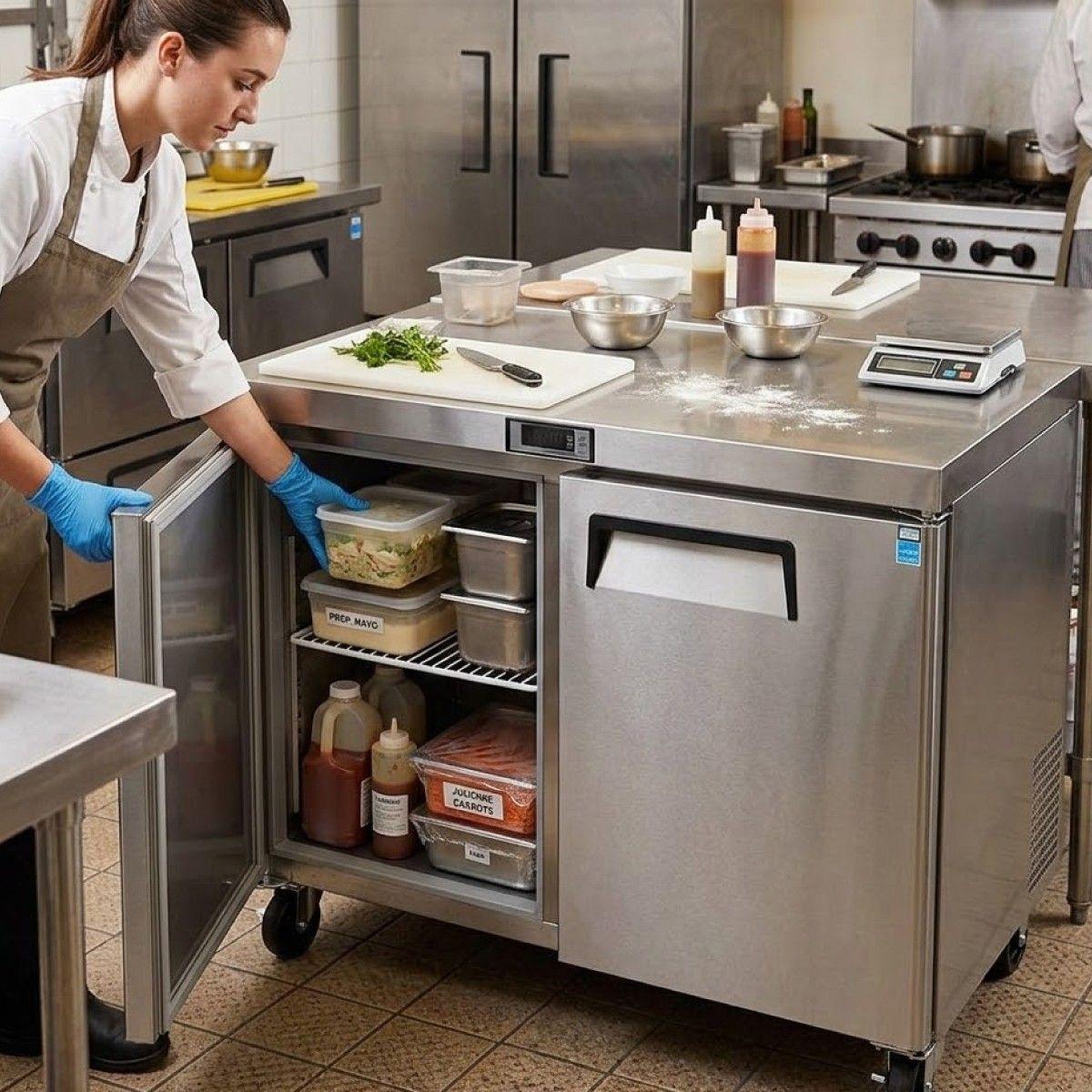 Mesón Refrigerado 2 Puertas LUC-350R 125 Cm Norkalt-1