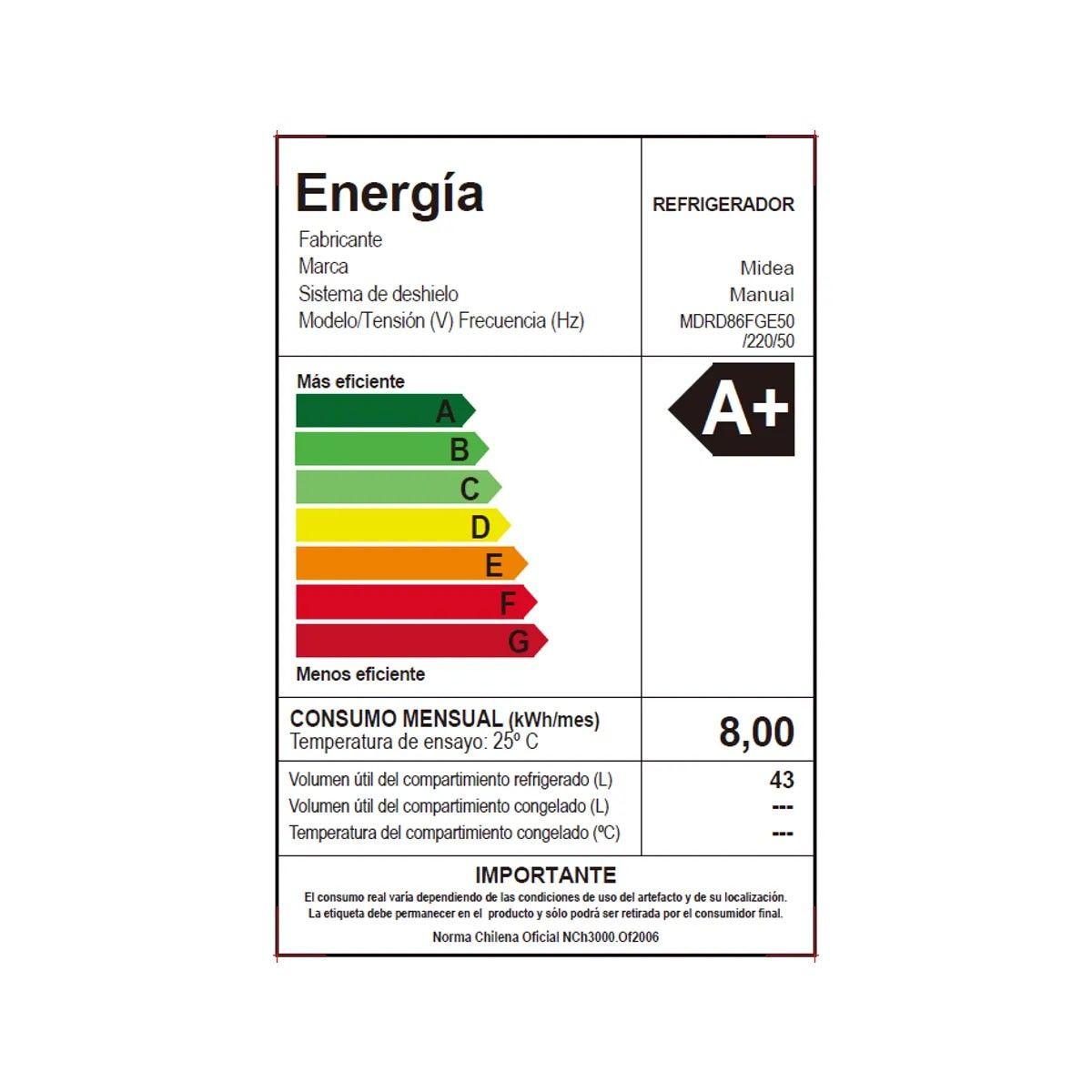 FRIGOBAR FRÍO DIRECTO LIGHT SILVER 43 LTS-9