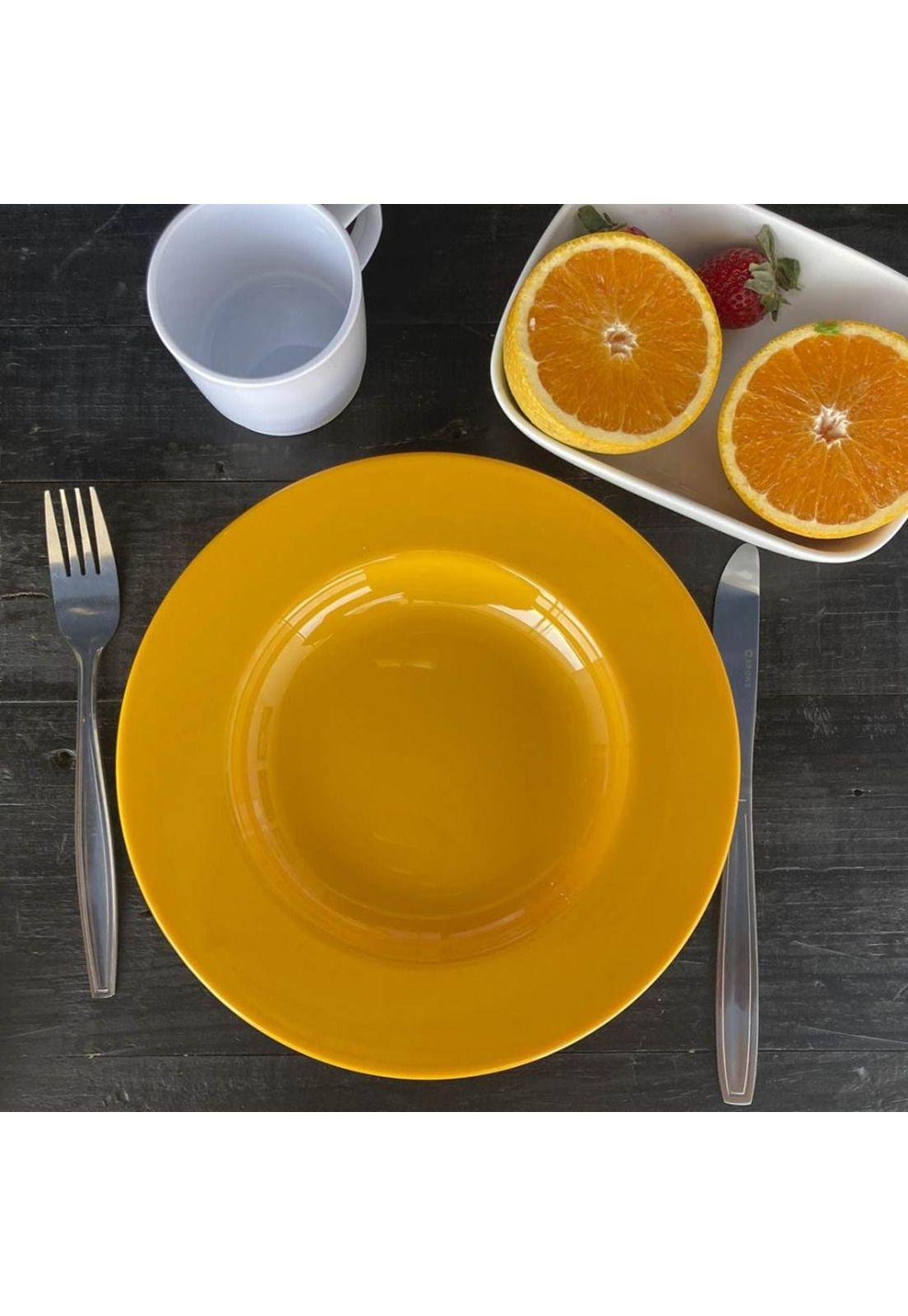 Set De 6 Plato Hondo 23cm Amarillo-4